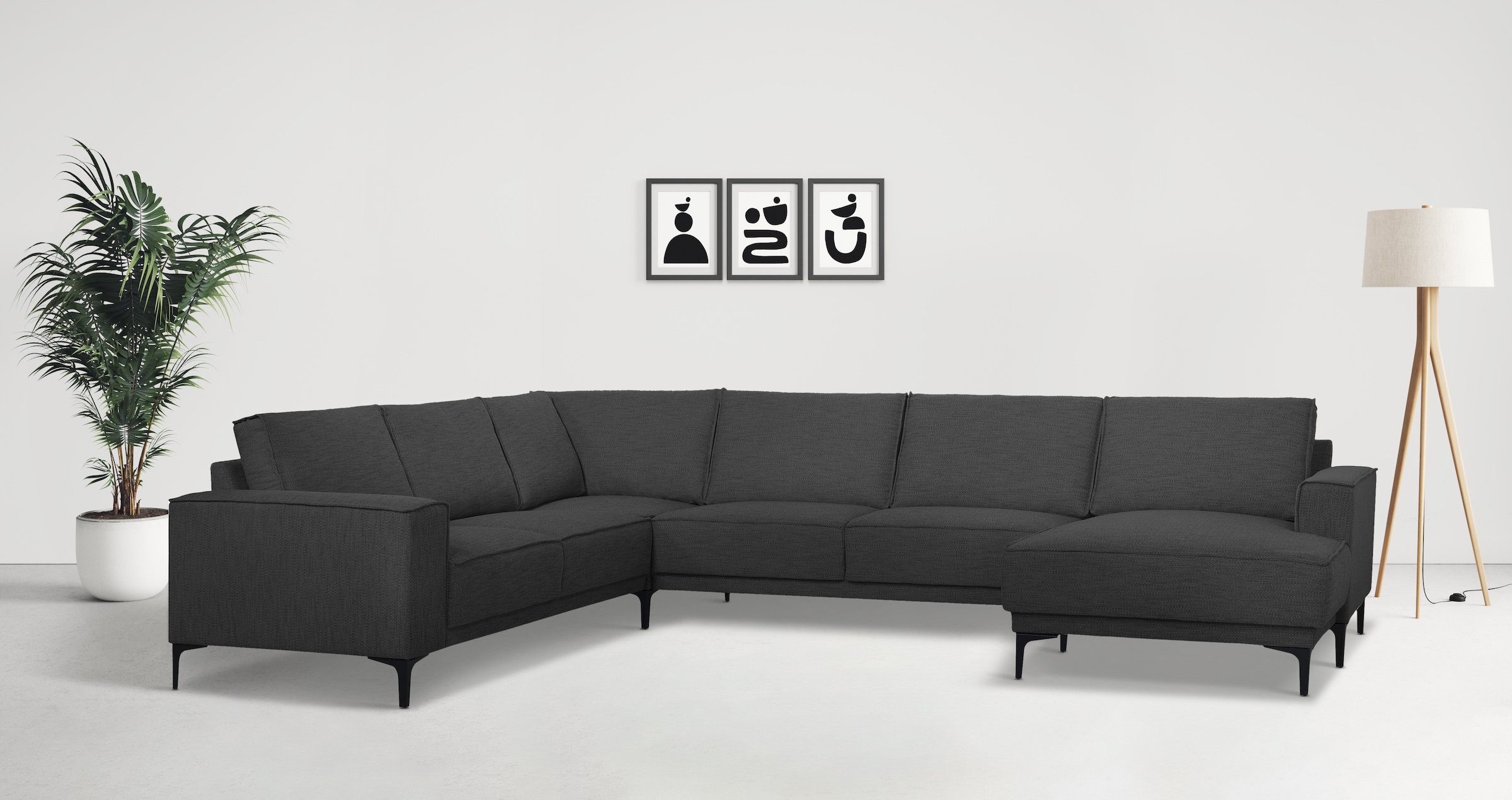 OTTO home Wohnlandschaft "XXL Sofa Oland, Struktur, Flachgewebe, Luxus-Micr günstig online kaufen