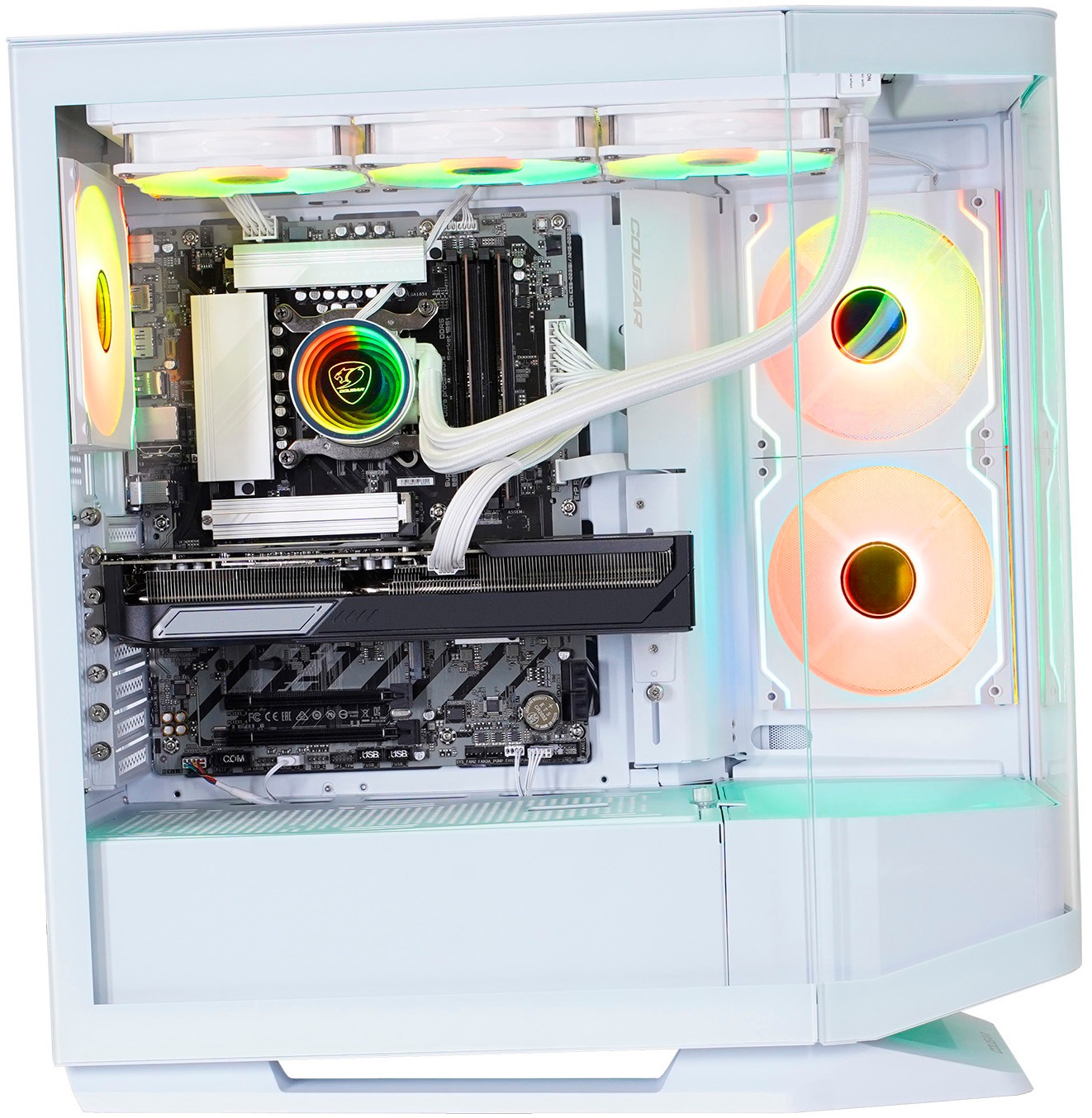 Cougar Gaming-PC-Komplettsystem »MegaDeal FV270 WT 2896 AMD Ryzen 7 9700X 32GB DDR5 1TB SSD RX 9070 XT« 34 ″ AMD Ryzen 7 Radeon RX 9070 XT 32 GB RAM 1.000 GB SSD Windows 11, DDR5 RAM+MSI PRO MP341CQW LED-Monitor Curved 86,4 cm (34")