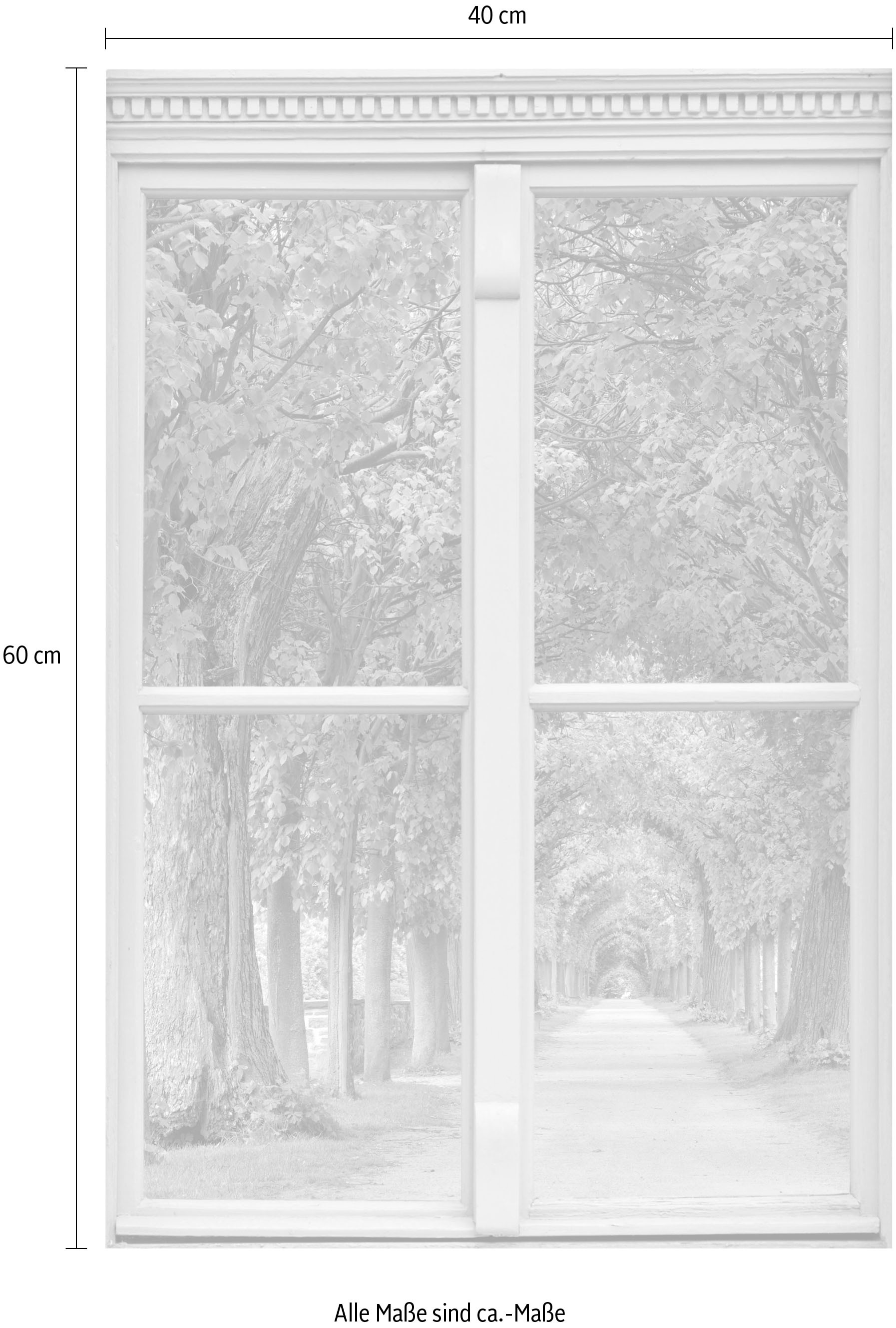 queence Wandsticker »Allee«, Wandsticker, Wandbild, selbstklebend, 3D, Fenster