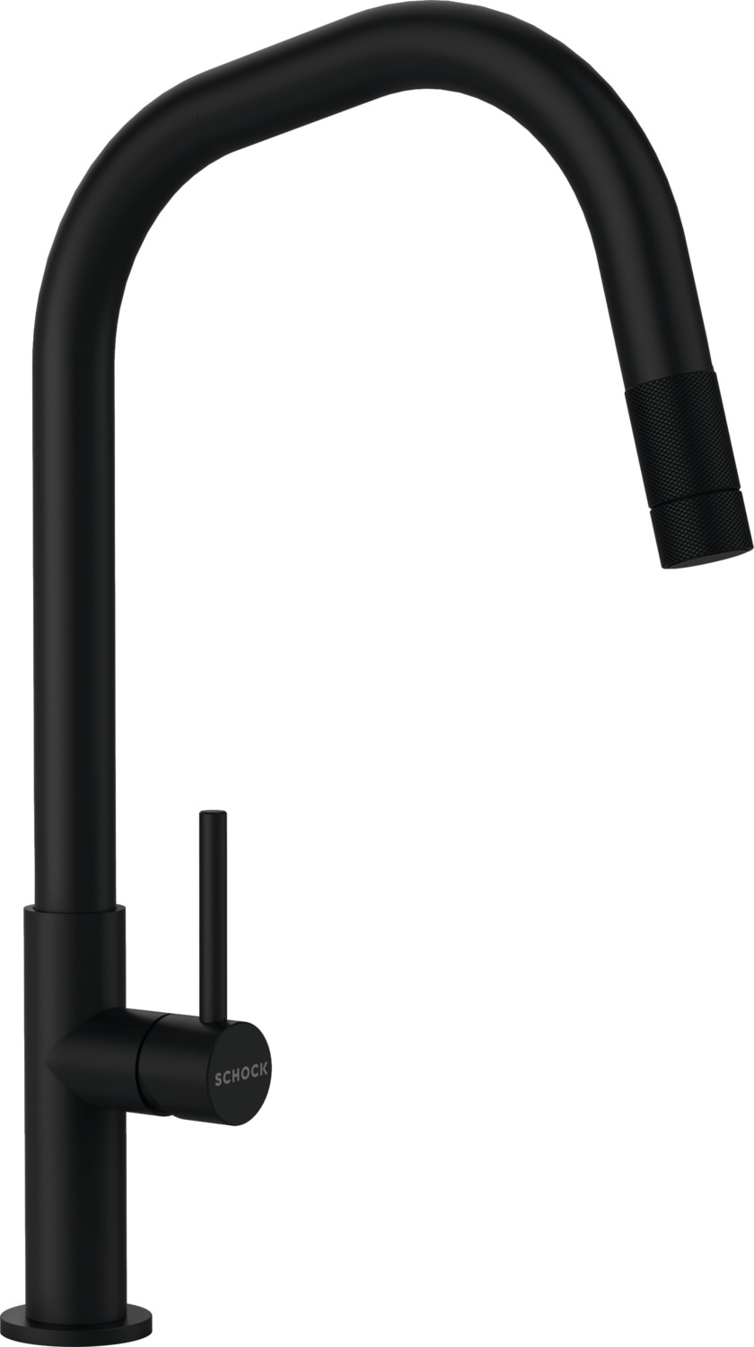 Küchenarmatur SCHOCK, B:21cm H:39,8cm T:4,5cm Ø:4,5cm, schwarz, Edelstahl, Armaturen, "Talinos"