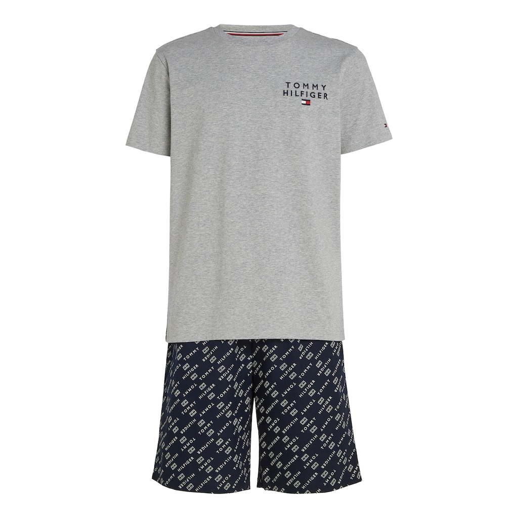 Tommy Hilfiger Underwear Pyjama »SS WOVEN PJ SET DRAWSTRING«, (Set, 2 tlg., 2er), mit Logoschriftzug auf der Brust