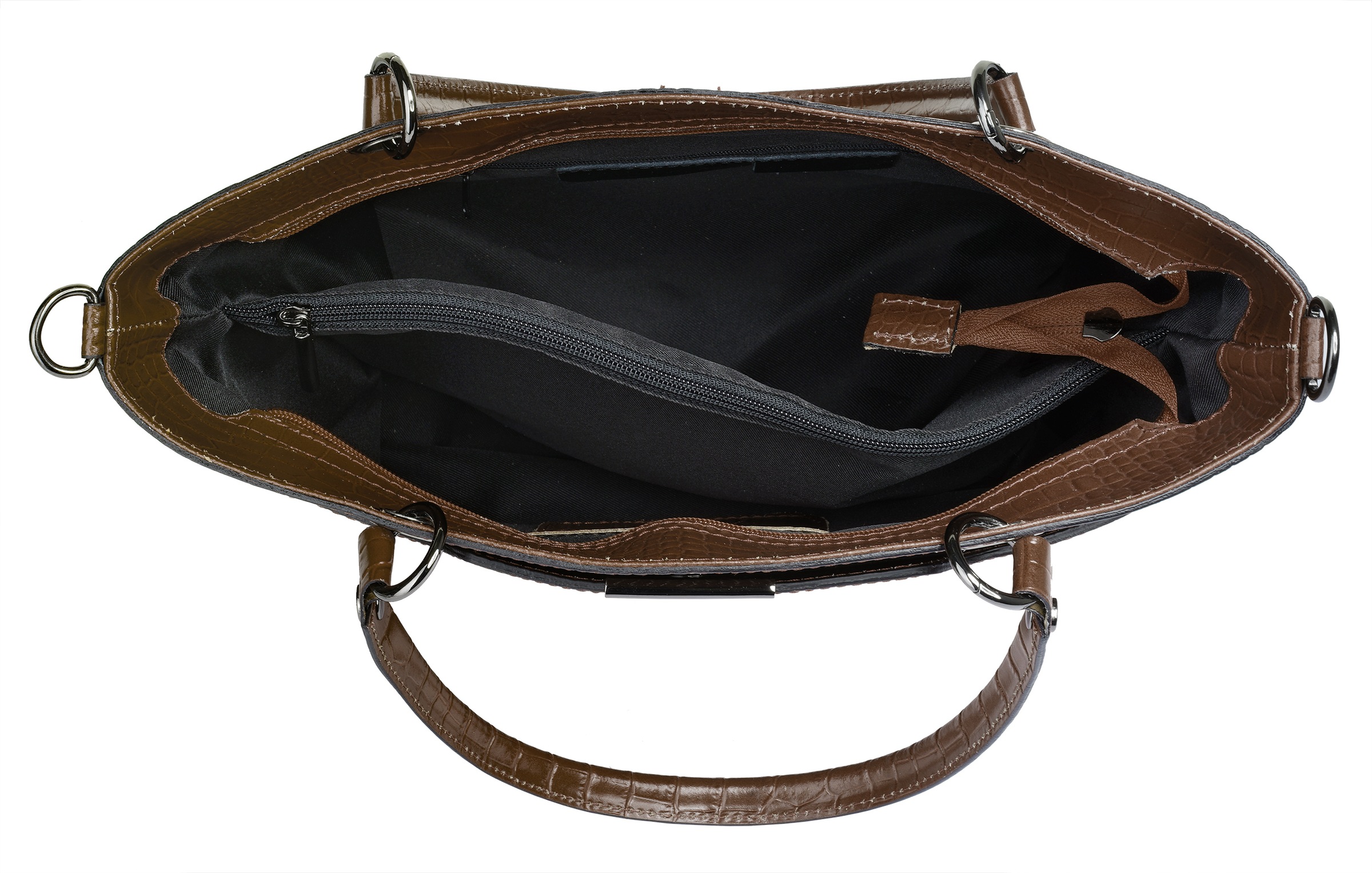 Cluty Henkeltasche, echt Leder, Made in Italy