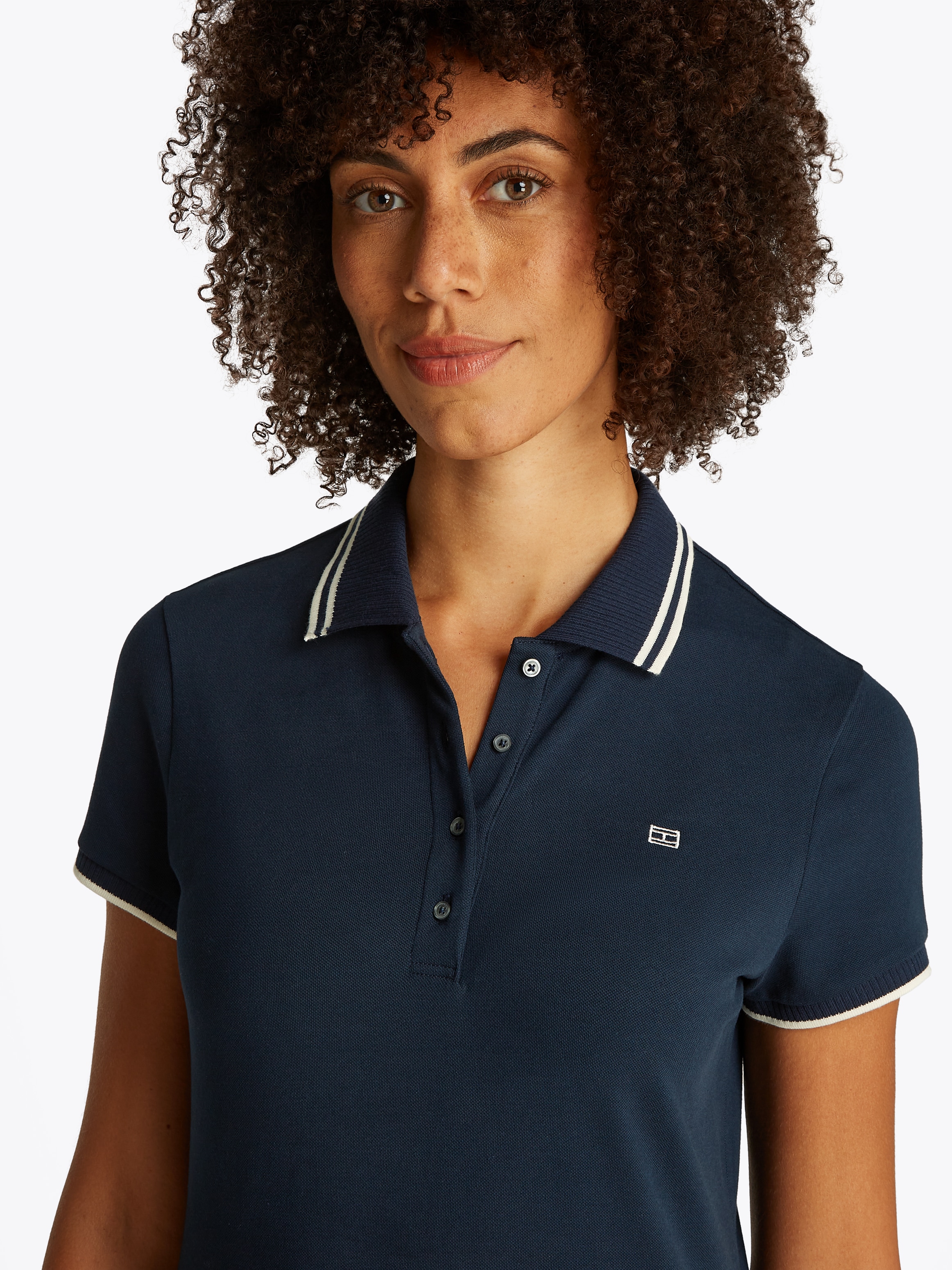 Tommy Hilfiger Polokleid »SPORTY FEMININE REG POLO DRESS«, mit Kontrast-Streifen, Logostickerei