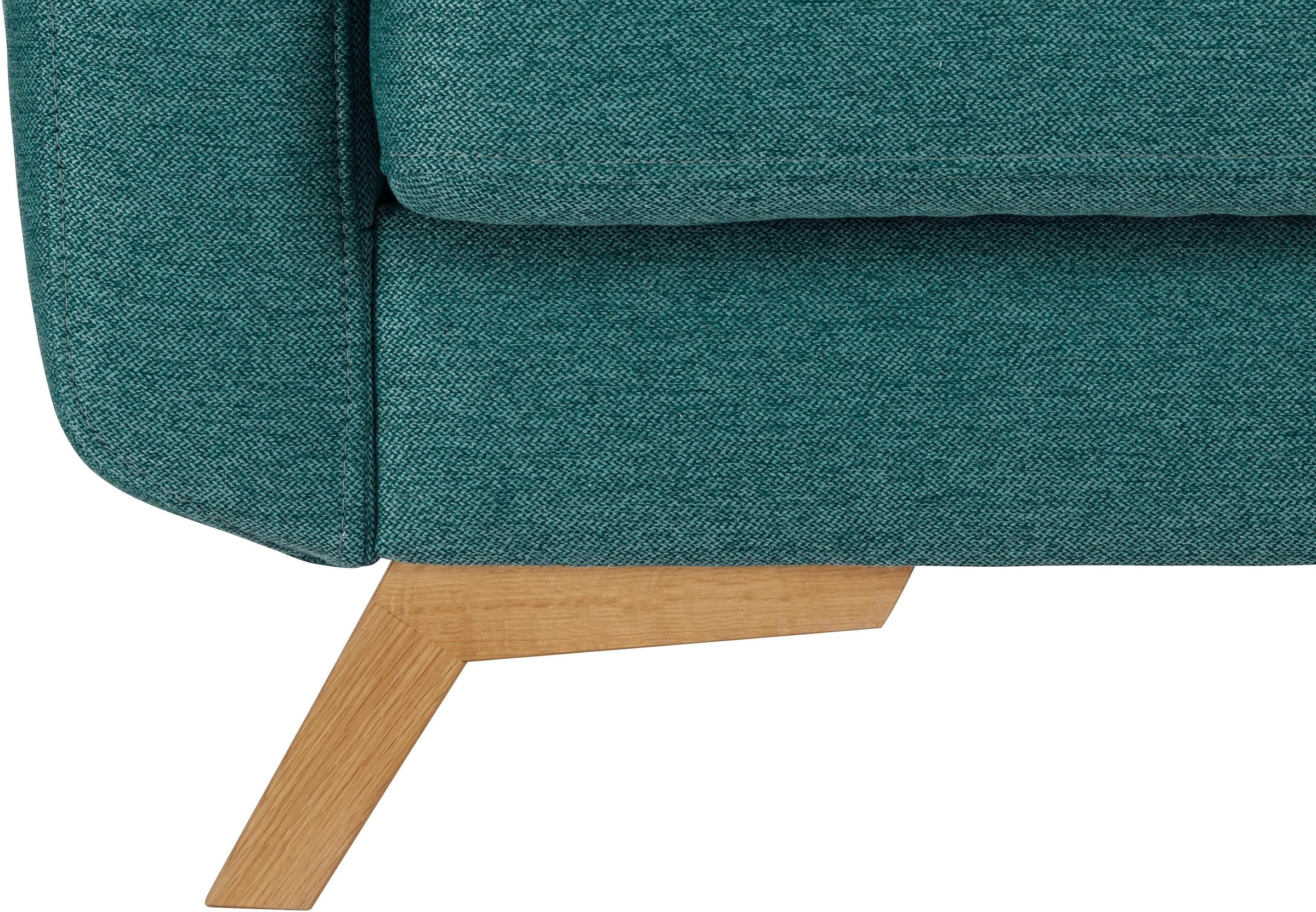 exxpo - sofa fashion 3-Sitzer »Fiord, aktuelles Design, tolle Detailverarbeitung im Sitz und Rücken«, bequem, wahlweise Kippcouch mit Bettfunktion und Bettkasten, Holzfuß