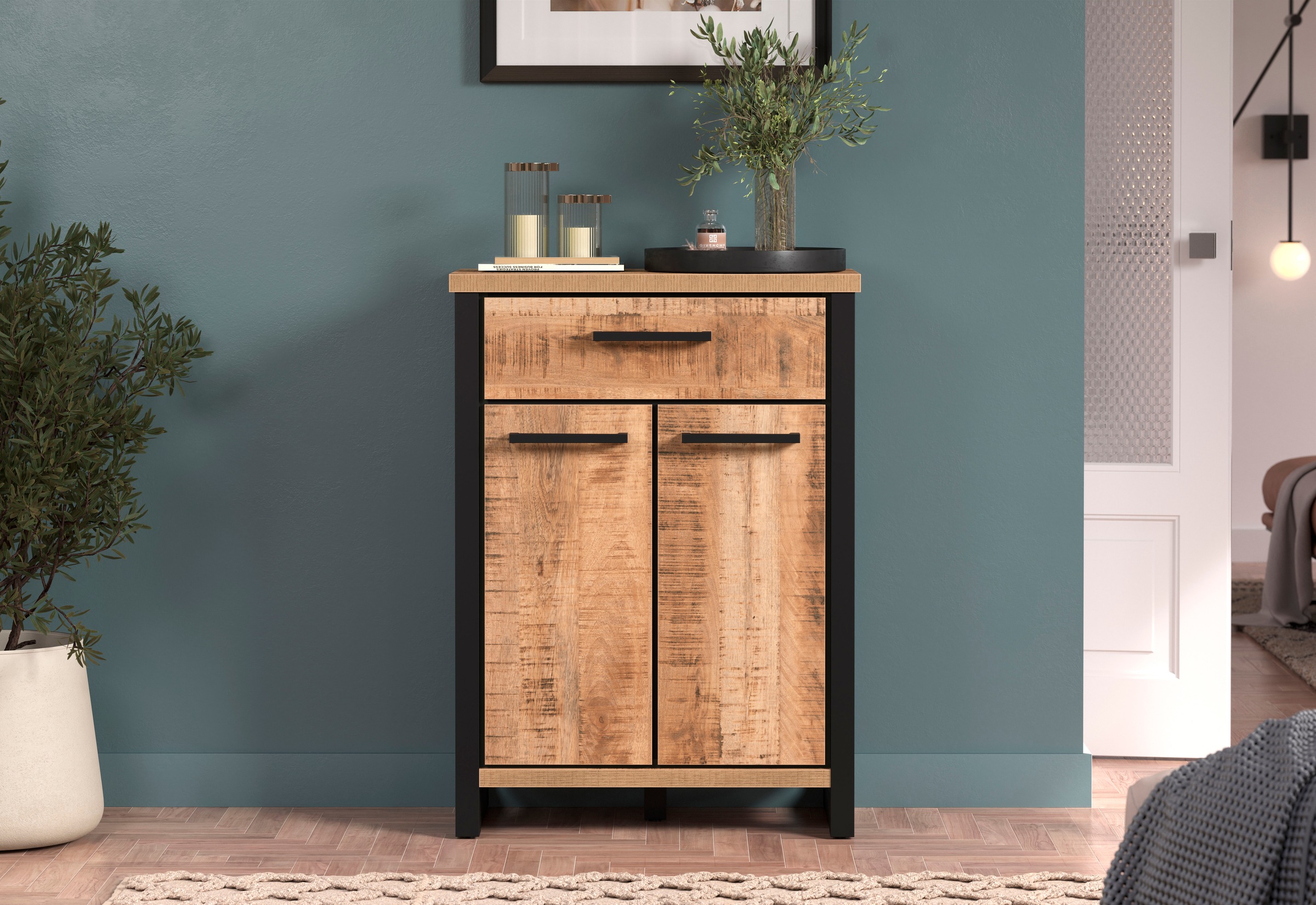 Home affaire Kommode "Elda" 1 Stk. tlg. Kommode mit 2 Türen, 1 Schublade mi günstig online kaufen