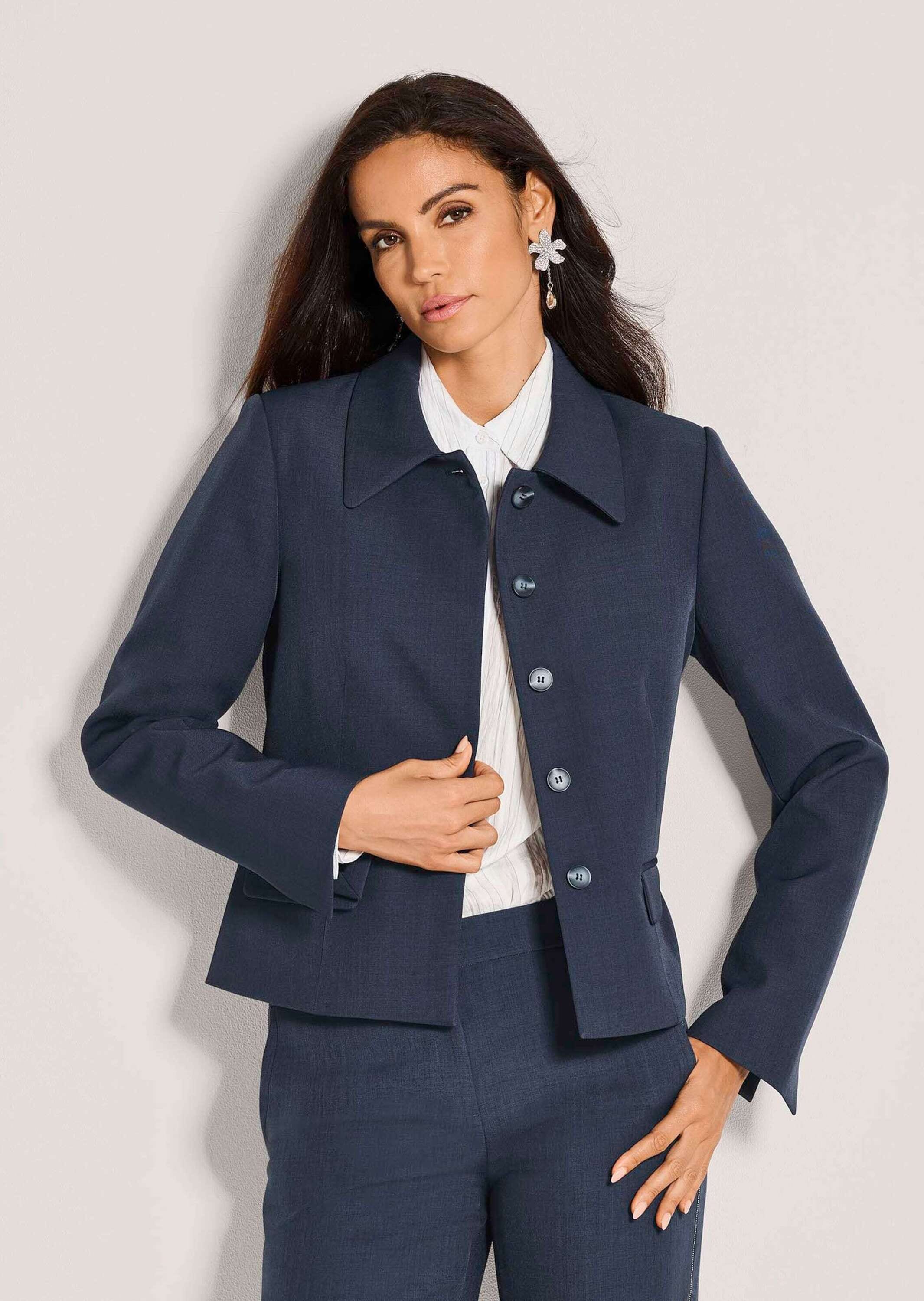 MADELEINE Jackenblazer »Blazer Edler Kurzblazer mit Klappkragen« Verdeckte Knopfleiste