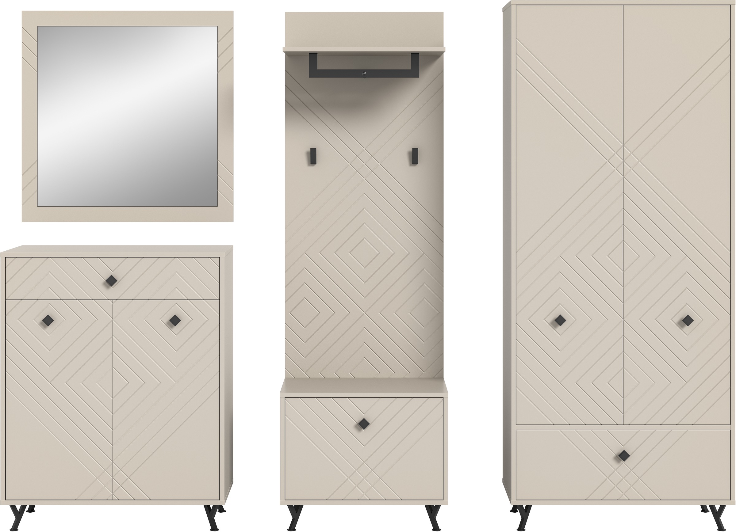 INOSIGN Garderoben-Set "Mento, 5-teilig, Ornamentfräsung in der Front, best günstig online kaufen