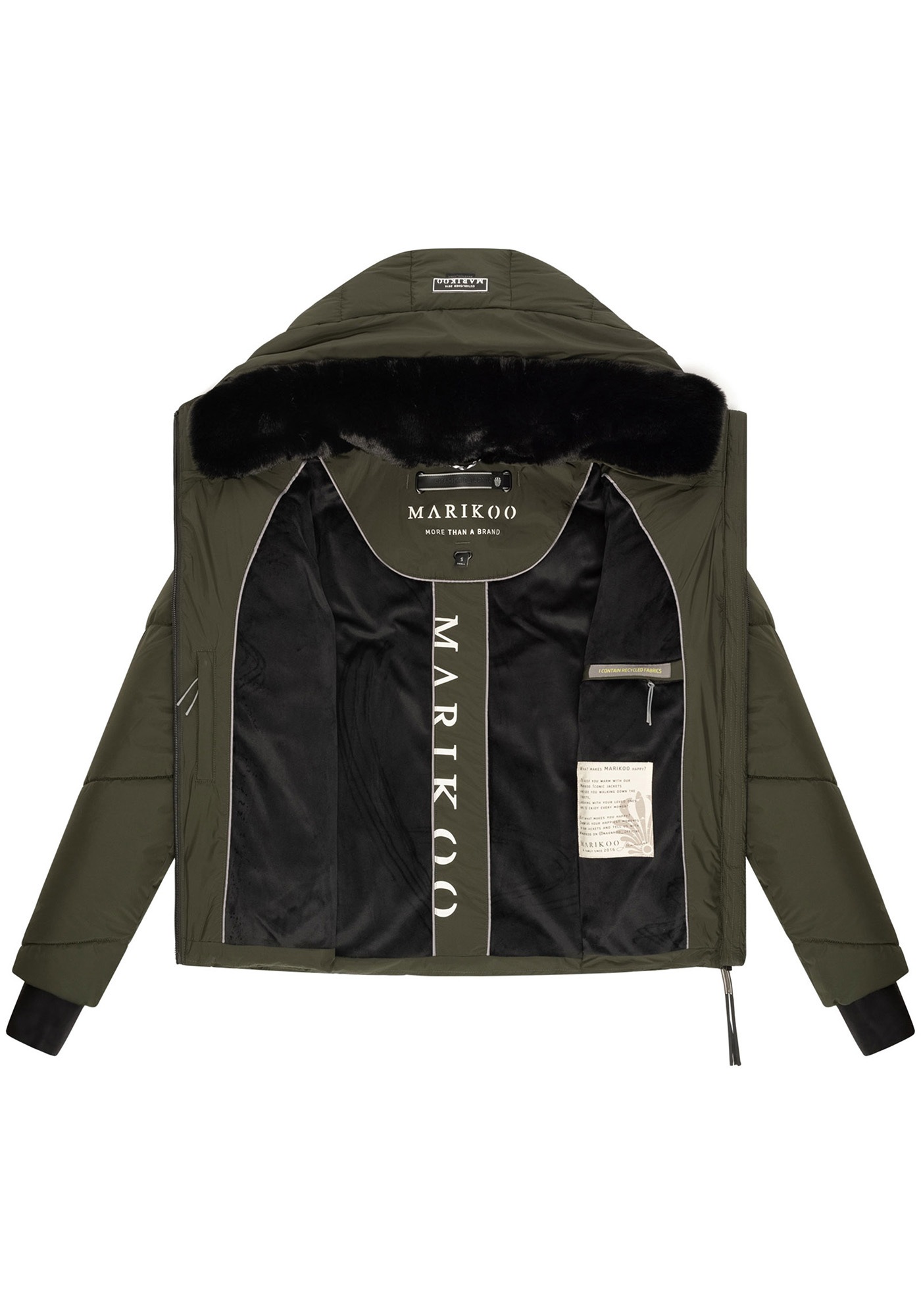 Marikoo Winterjacke »Simaraa«, mit abnehmbarem Kunstfellkragen