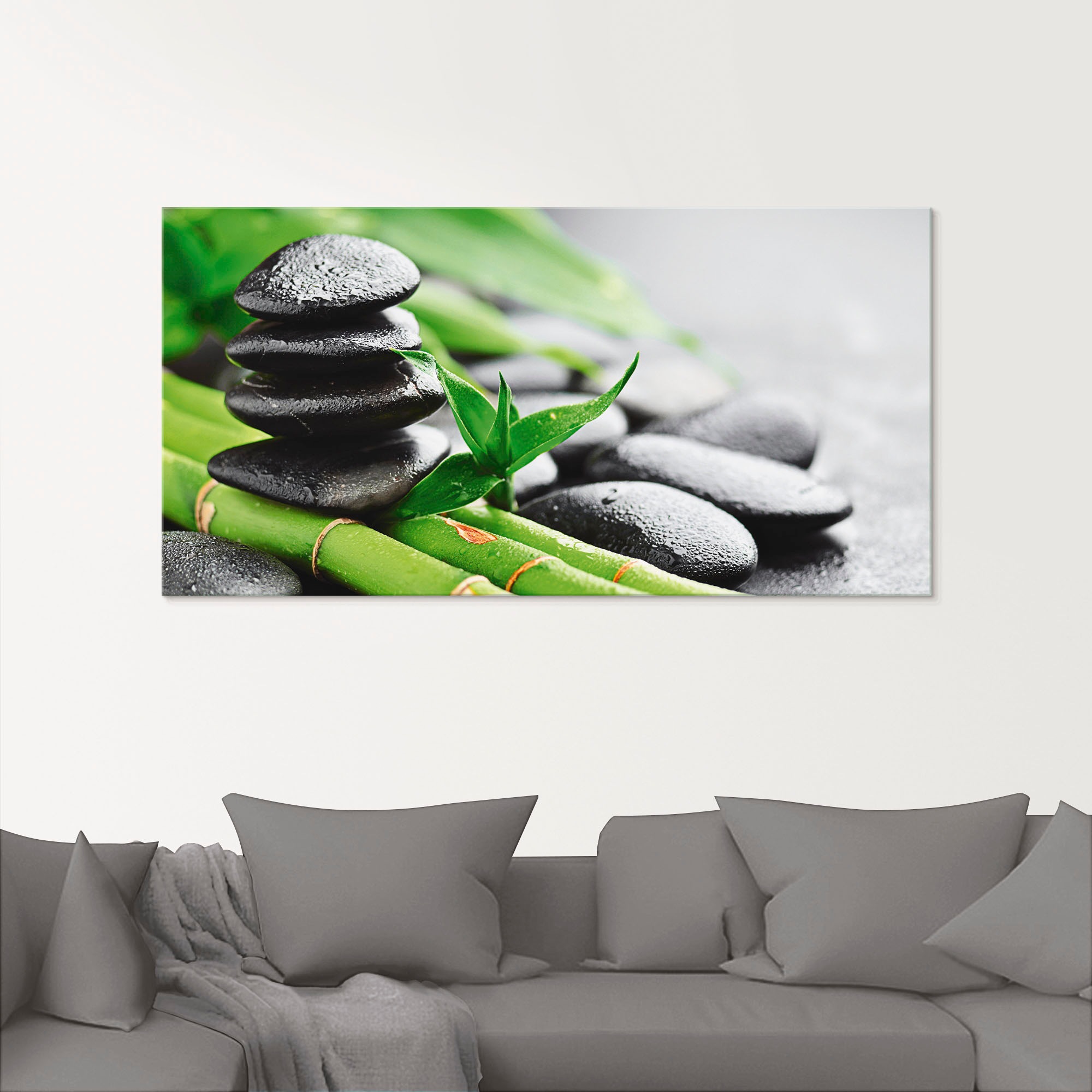 Artland Glasbild "Wachstum - Lavasteine Bambus" Zen 1 Stk. tlg. in verschie günstig online kaufen