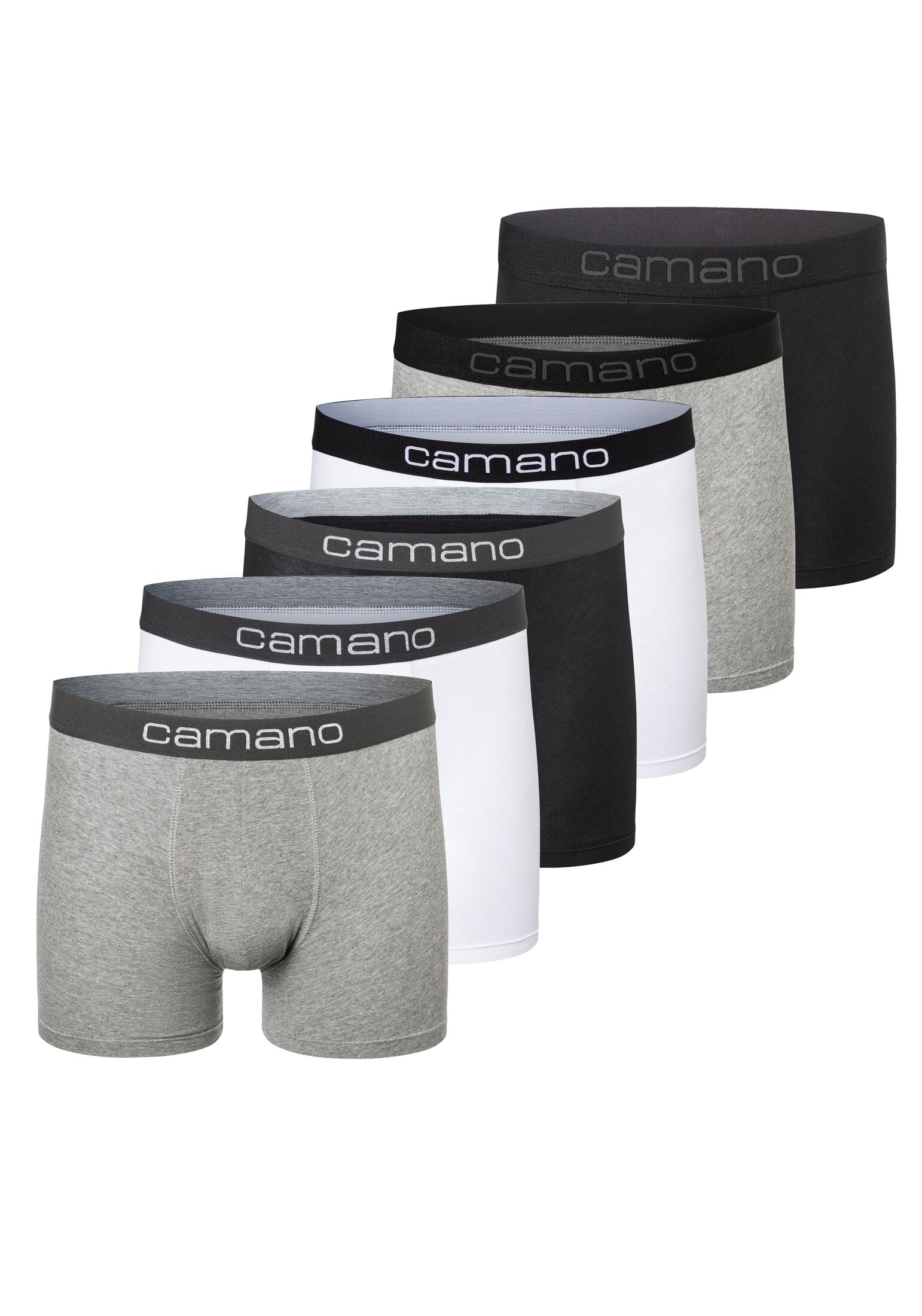 Camano Boxershorts "Boxershorts Unterhosen Herren elastischer Gummibund ohne"