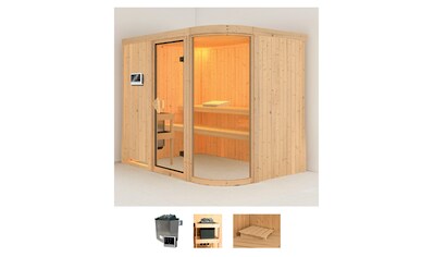 Karibu Sauna »Pernilla 4«, (Set), 9-kW-Ofen mit externer Steuerung kaufen