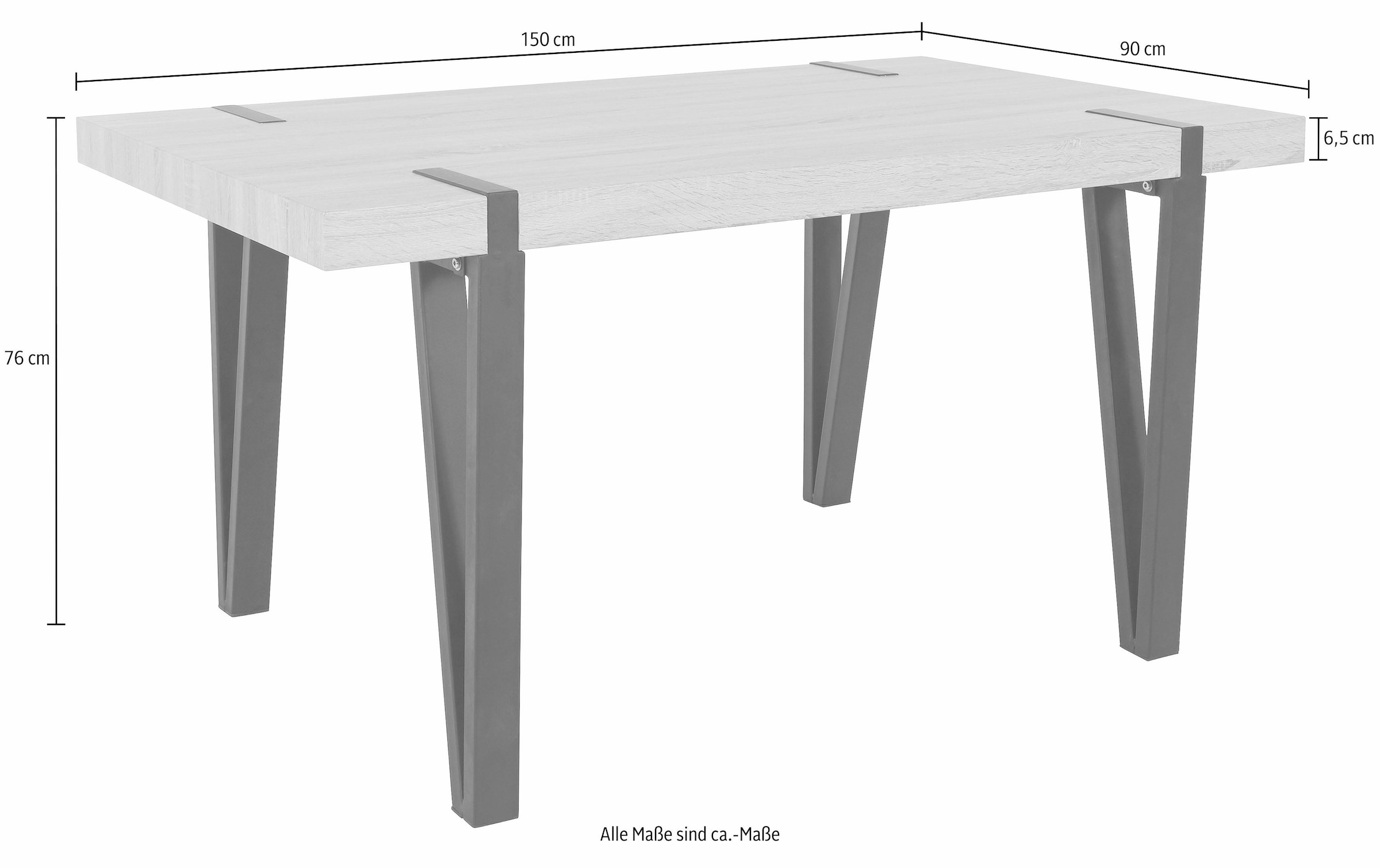Home affaire Essgruppe »Sanchez und Bradford«, (Set, 5 tlg.), mit Tisch, Breite 150 cm