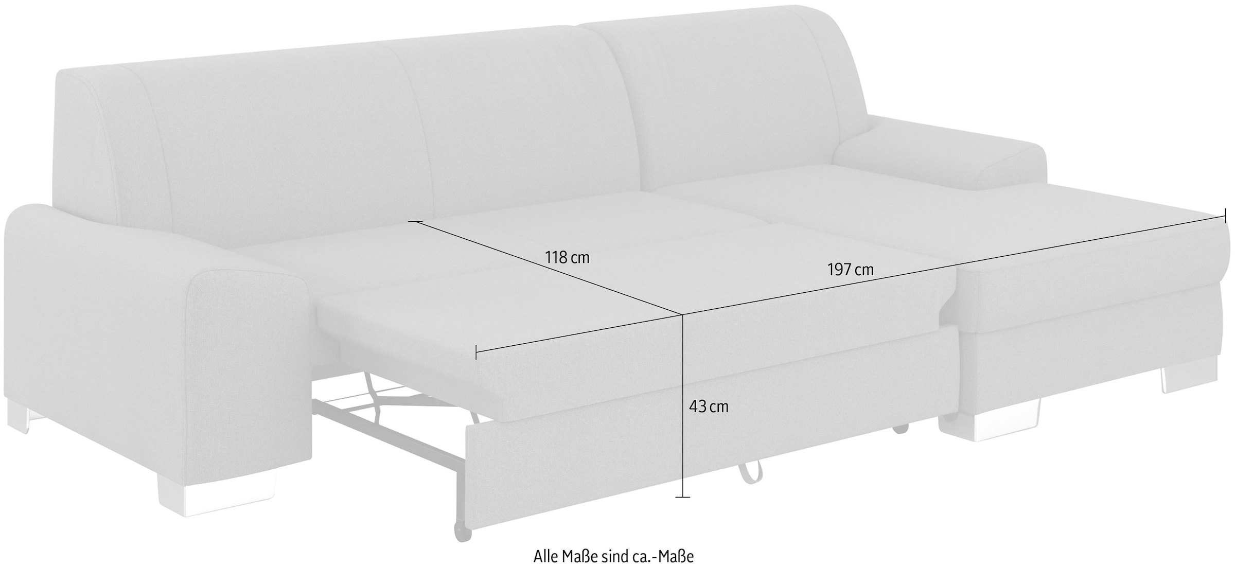 DOMO collection Ecksofa »Anzio L-Form«, wahlweise mit Bettfunktion und Federkern