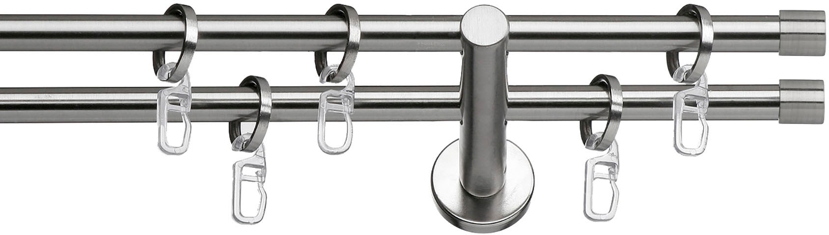 indeko Gardinenstange "Andrax" Ø 12 mm 2 läufig-läufig Fixmaß Komplett-Set günstig online kaufen