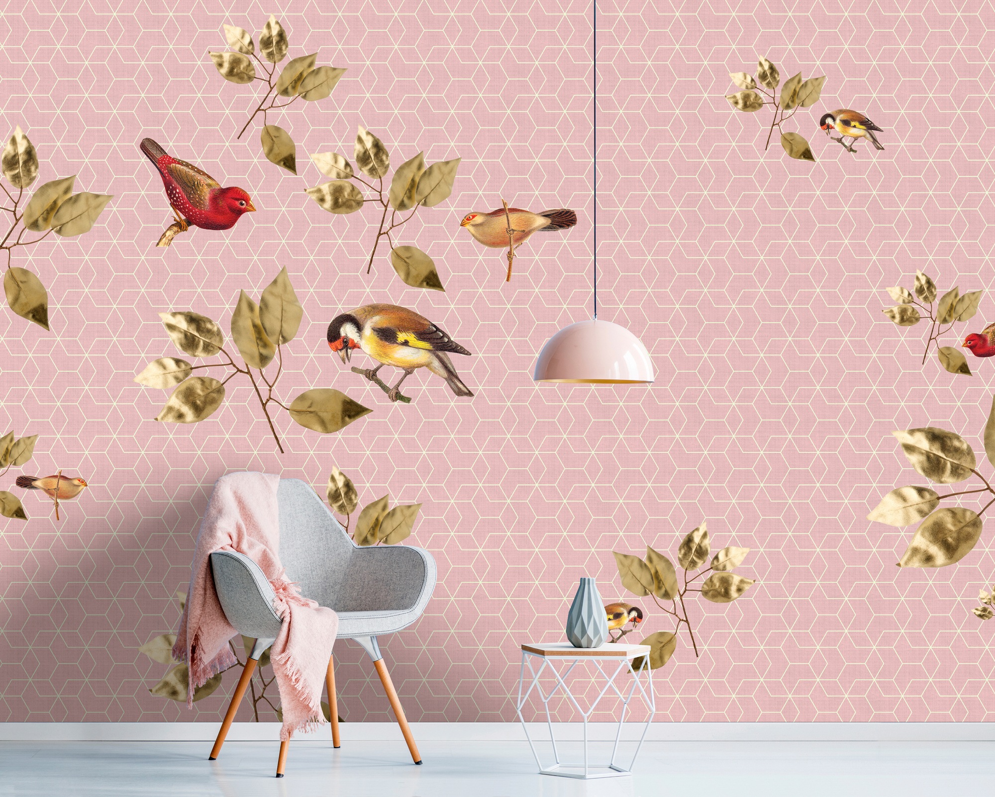 living walls Fototapete »Walls by Patel Brilliant Birds 1«, Vlies, Wand, Schräge