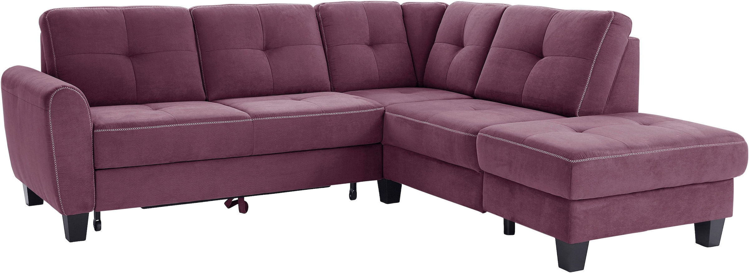 sit&more Ecksofa »Varese L-Form«, mit Federkern, wahlweise mit Bettfunktion und Stauraum