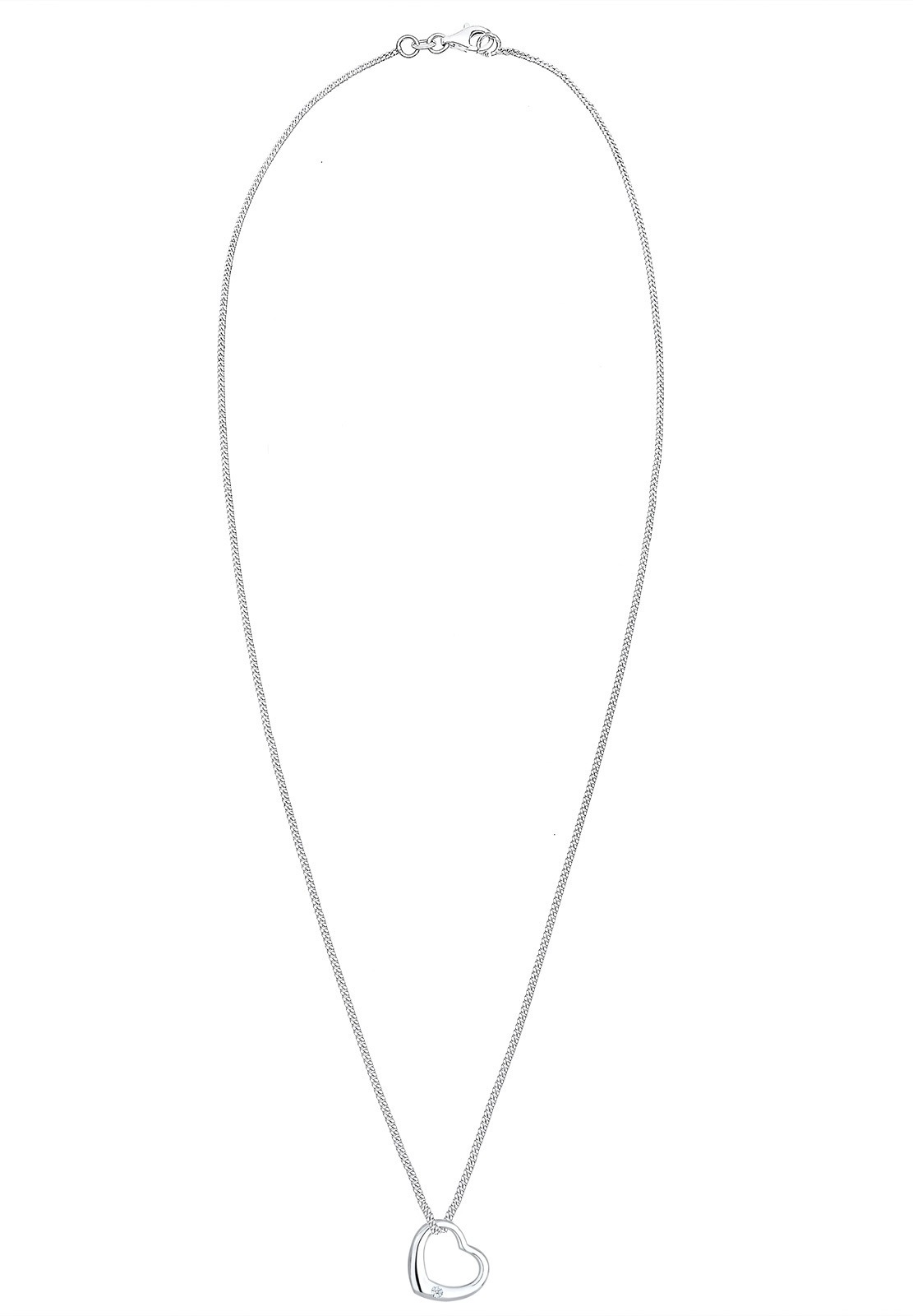 Elli DIAMONDS Collierkettchen »Herz Liebe Romantik Diamant (0.03 ct.) 925 Silber«