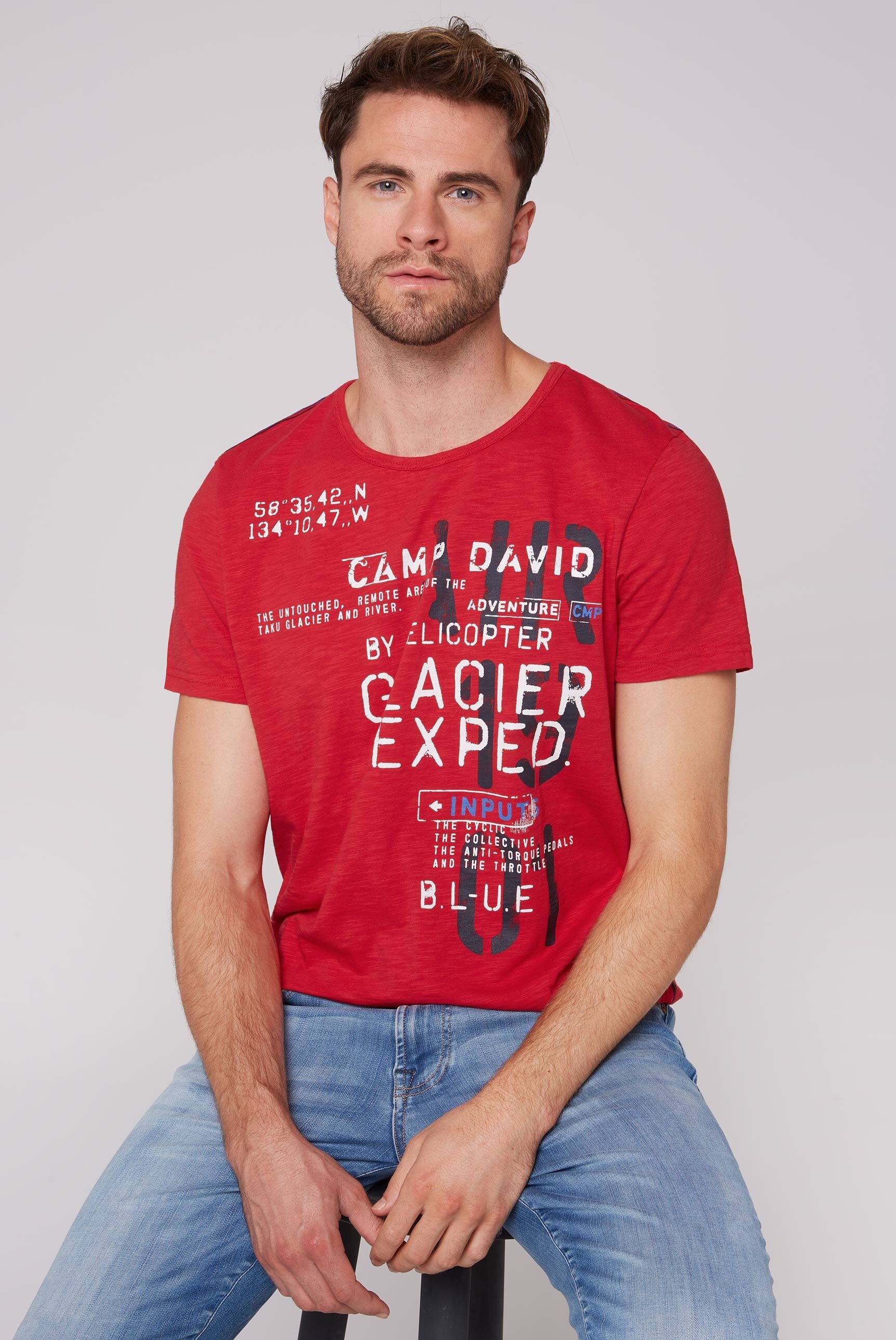 CAMP DAVID Rundhalsshirt, aus Baumwolle