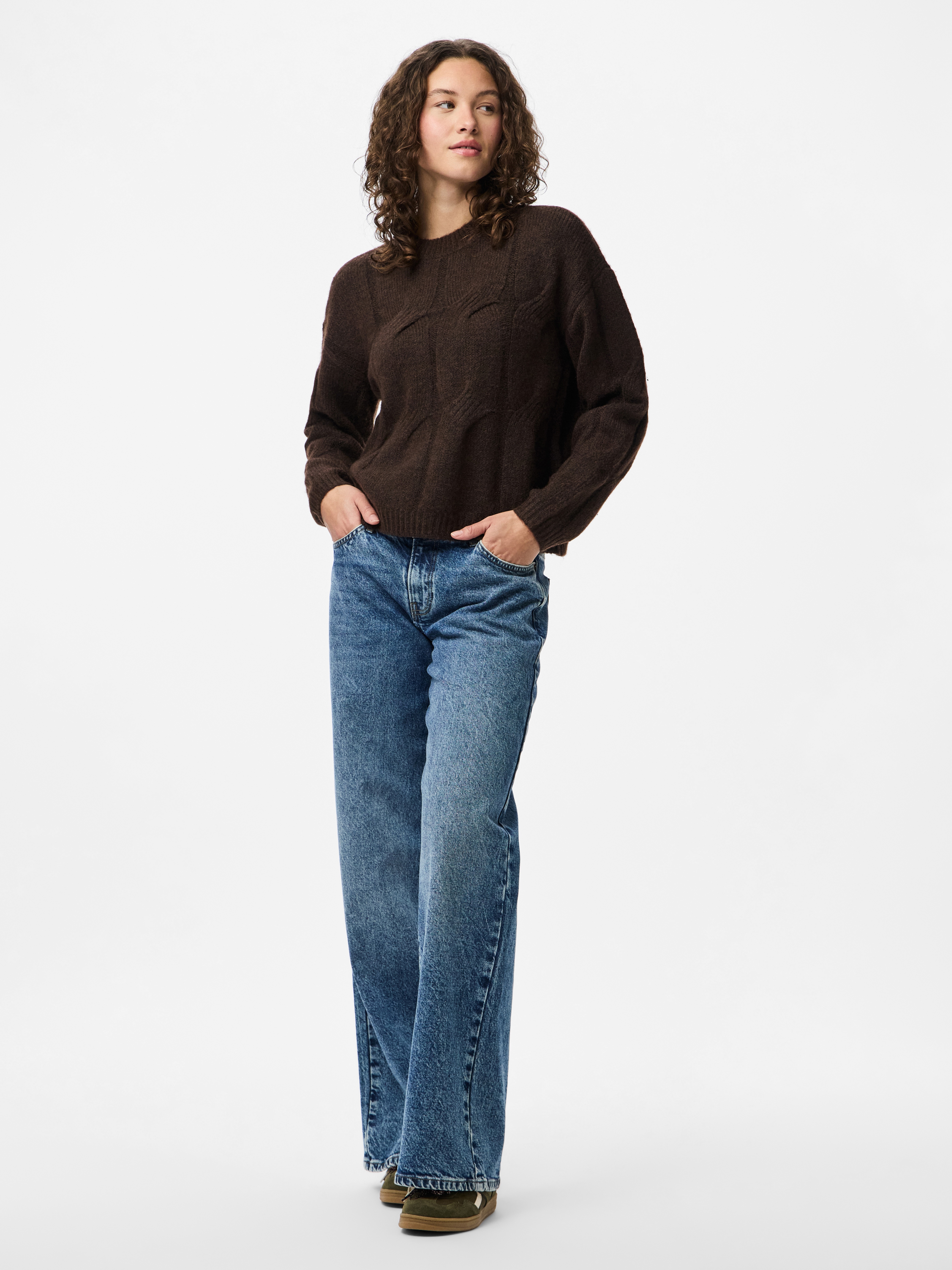 Thumbnail - pieces Strickpullover "PCJENNA LS O-NECK CABLE KNIT NOOS BC"