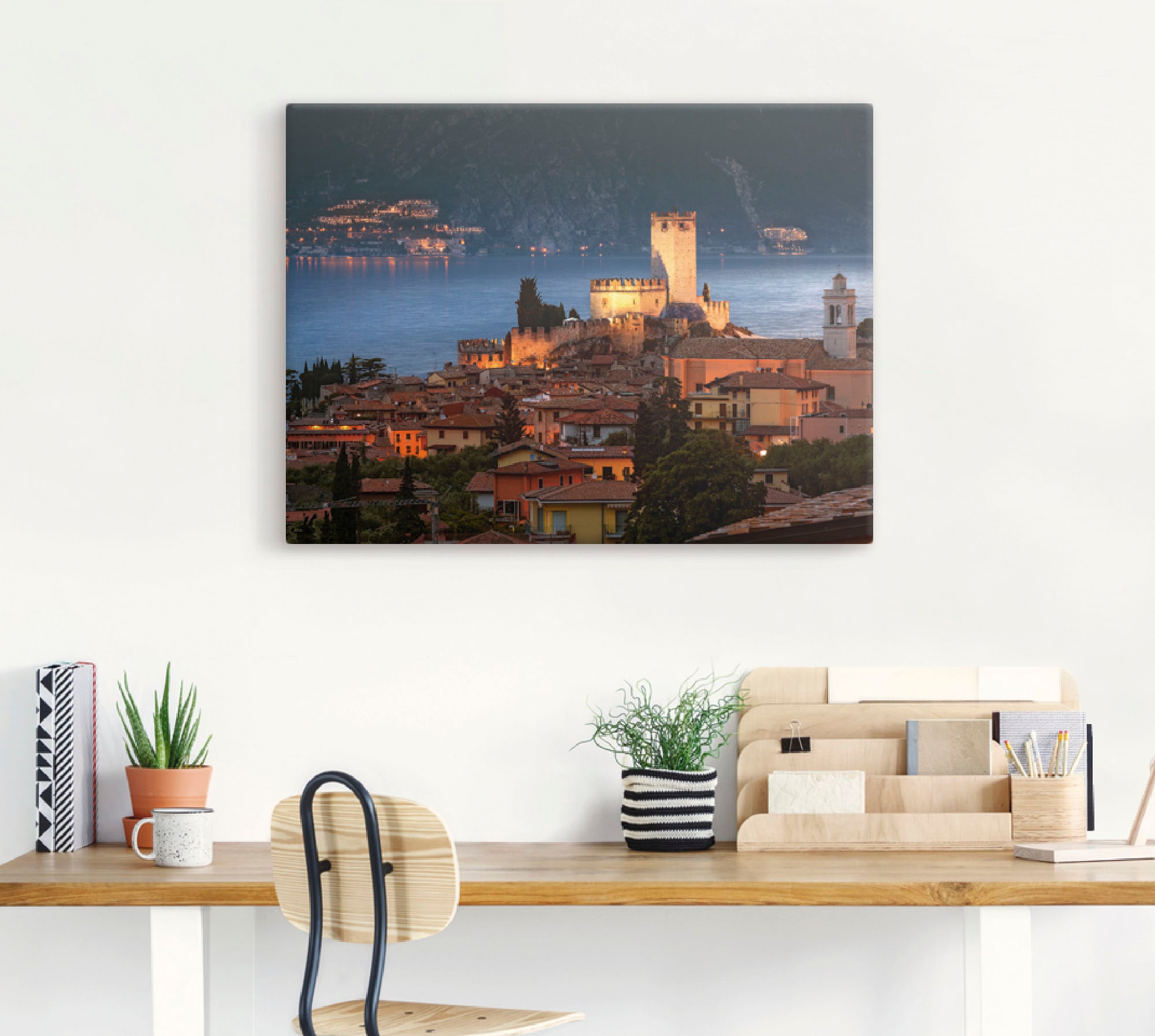 Artland Leinwandbild »Über den Dächern von Malcesine«, Europa, (1 St.), auf Keilrahmen gespannt