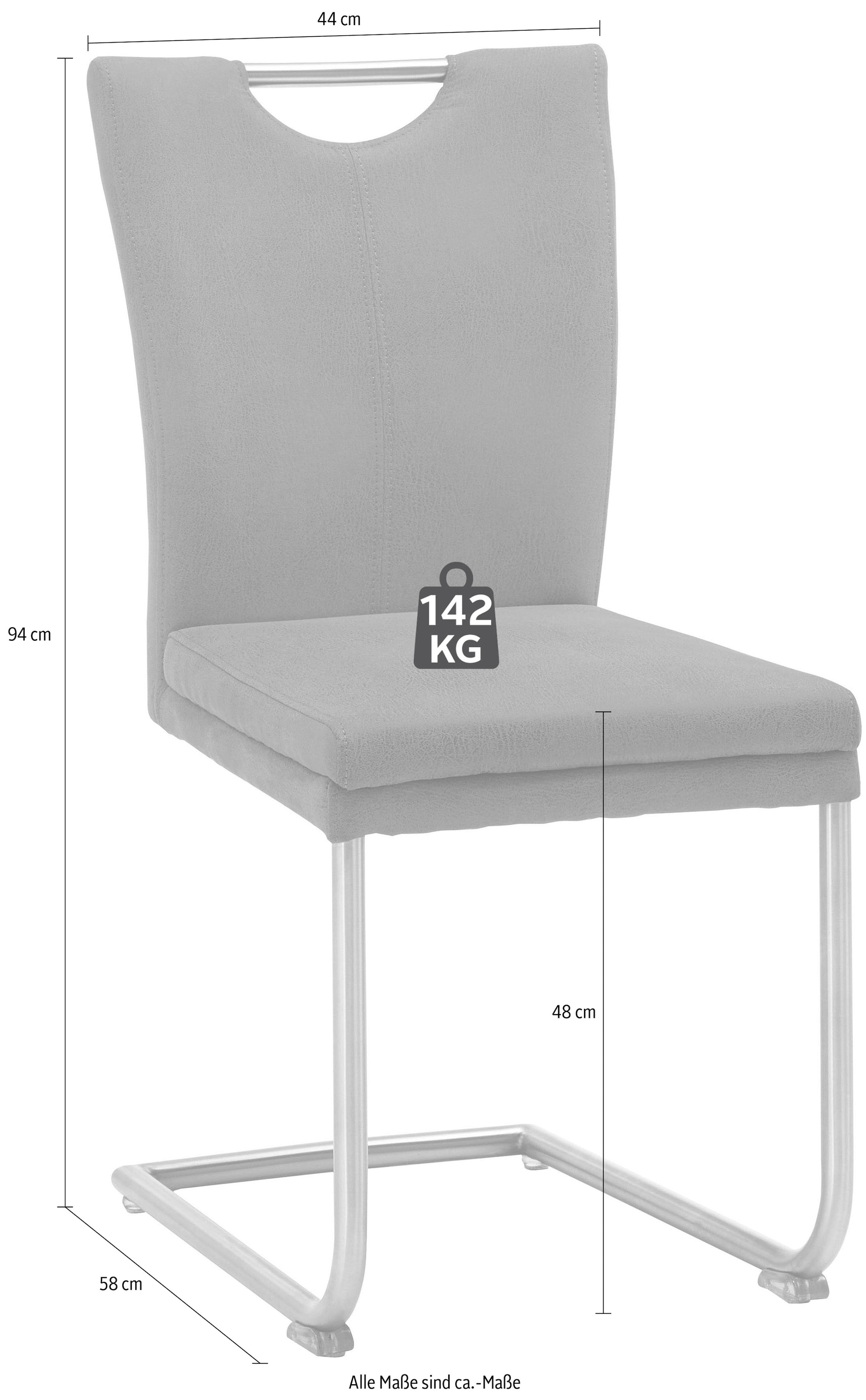 NIEHOFF SITZMÖBEL Esszimmerstuhl »Top Chairs«, Microfaser, Griff im Rücken, 2er-Set, in 6 Farben