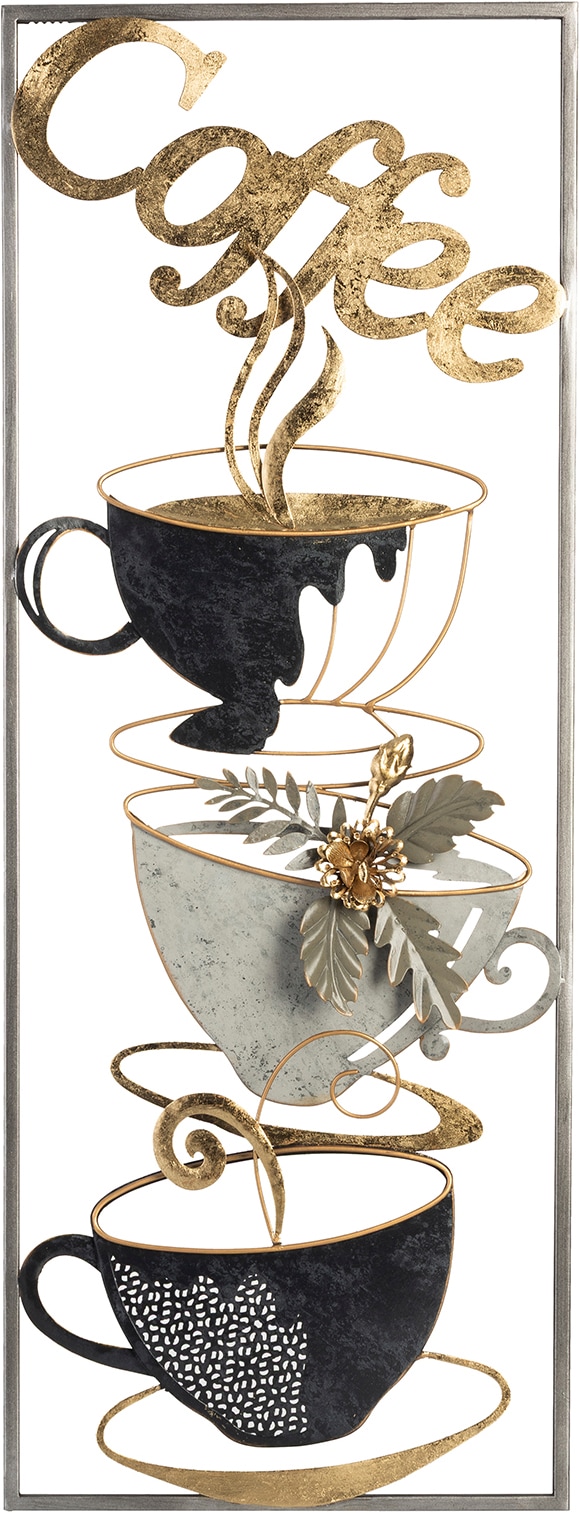 Bönninghoff Metallbild "KAFFEE 29x74 cm – Deko modern" Getränke Kaffee Kaffee Bilder Wanddekoration