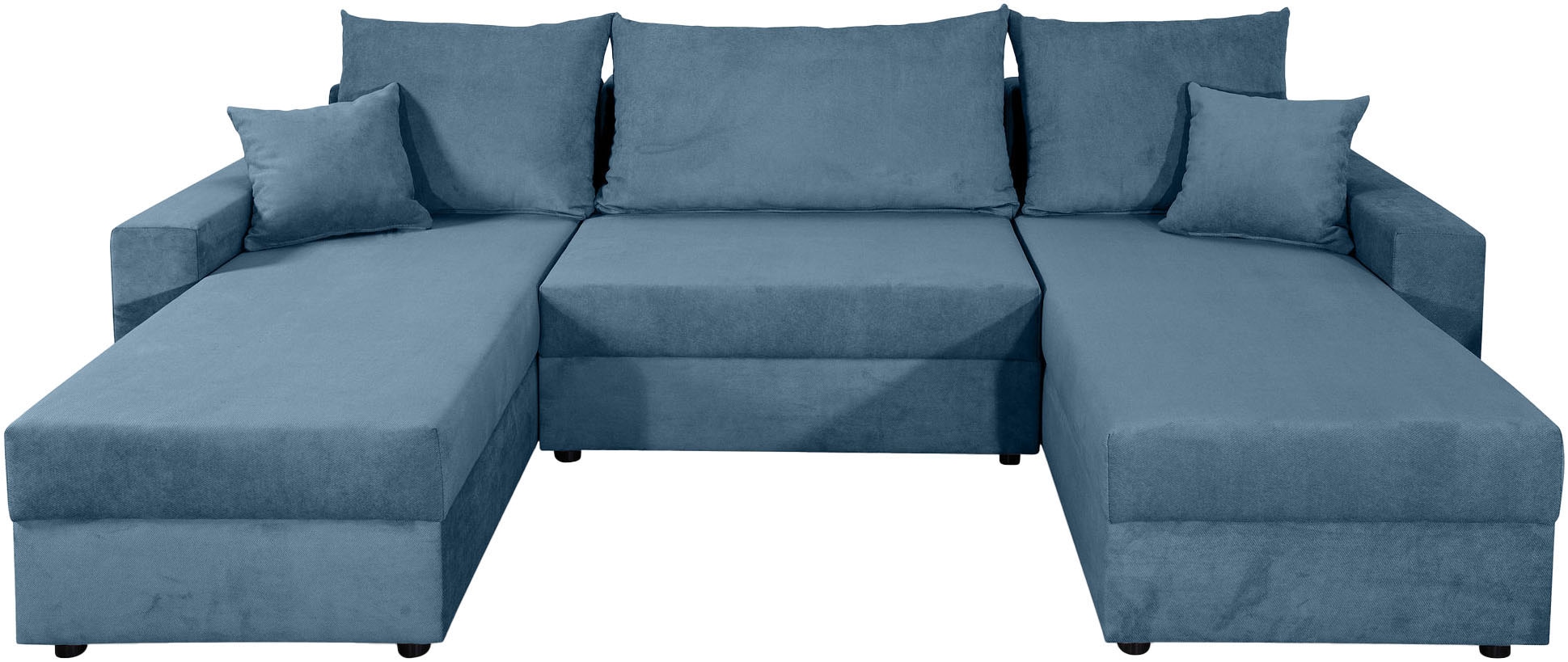 COLLECTION AB Wohnlandschaft »Pico U-Form, Breite 252, mit Schlaffunktion, Bettkasten & Zierkissen«, Wohnlandschaft,2 X Ottomane,Polyätherschaum Polsterung