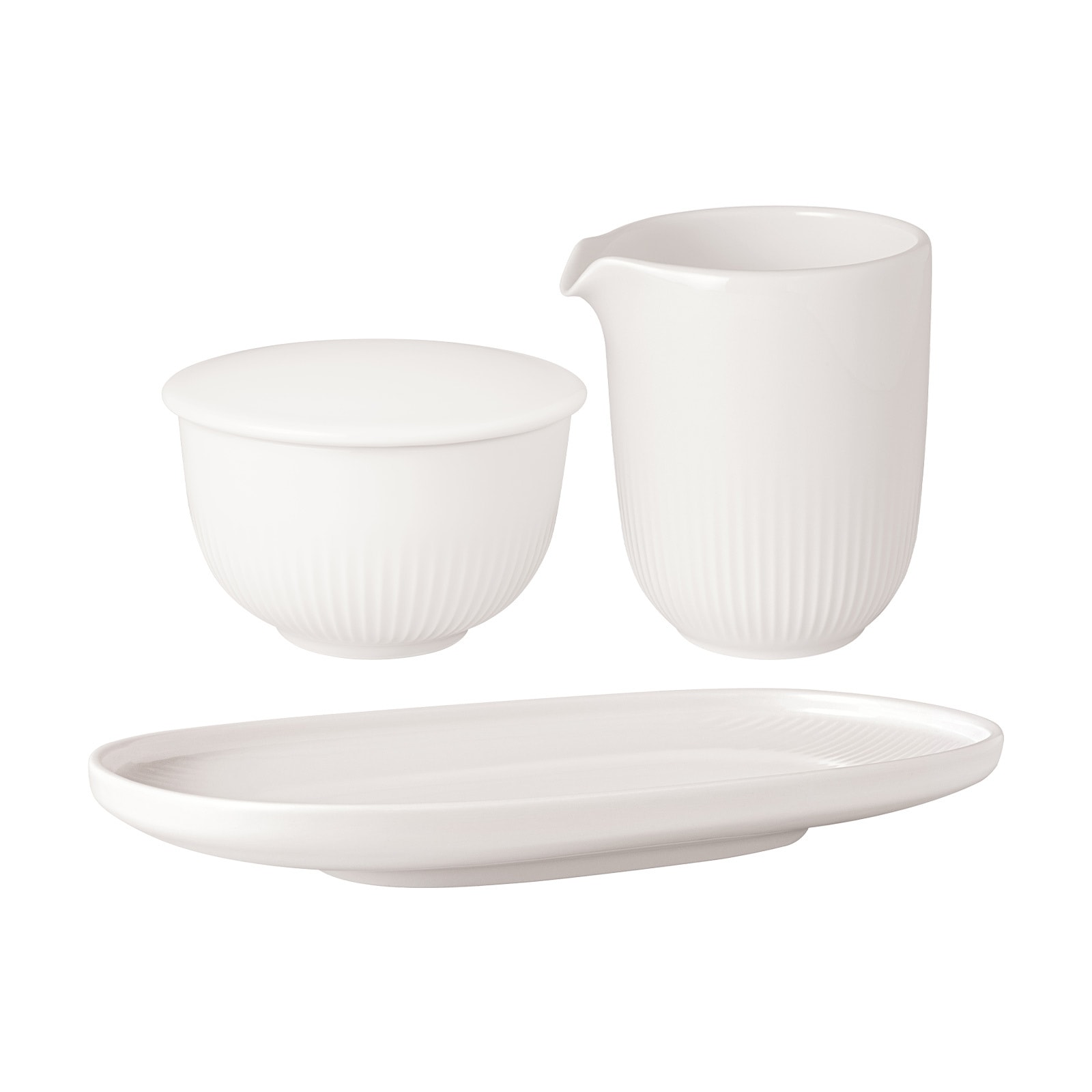 Villeroy & Boch Milch- und Zuckerset "Milch- und Zucker-Set Afina weiß" Spülmaschinengeeignet, Mikrowellenfest