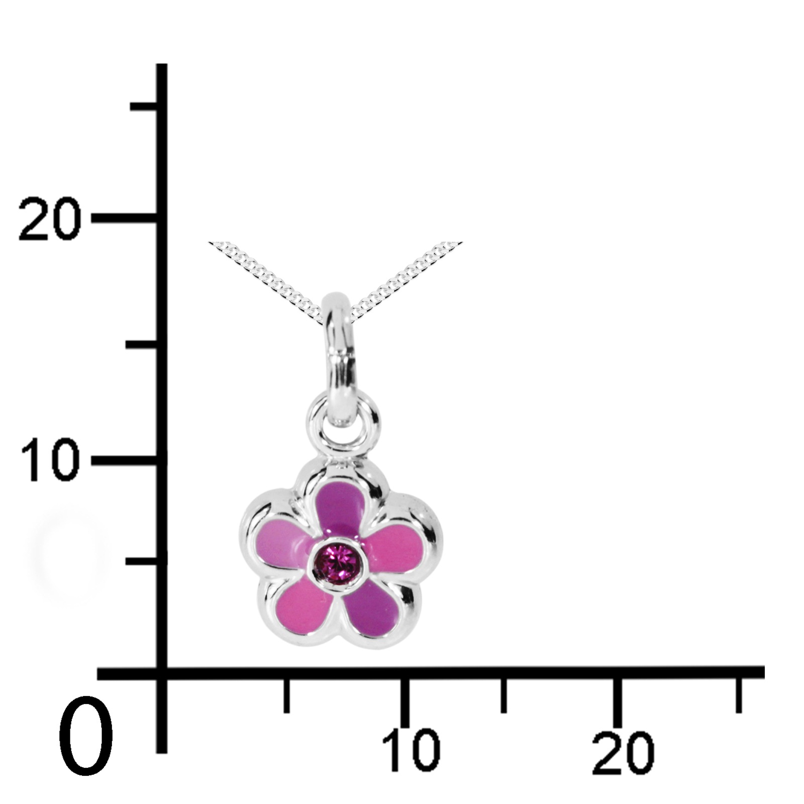 Kette mit Anhänger OSTSEE-SCHMUCK "Ostsee-Schmuck Kette mit Anhänger Blume Kette mit Anhänger Blume", lila, Halsketten, Damen, 36 bis 38cm, Silber 925 (Sterlingsilber), L: 36 38 2