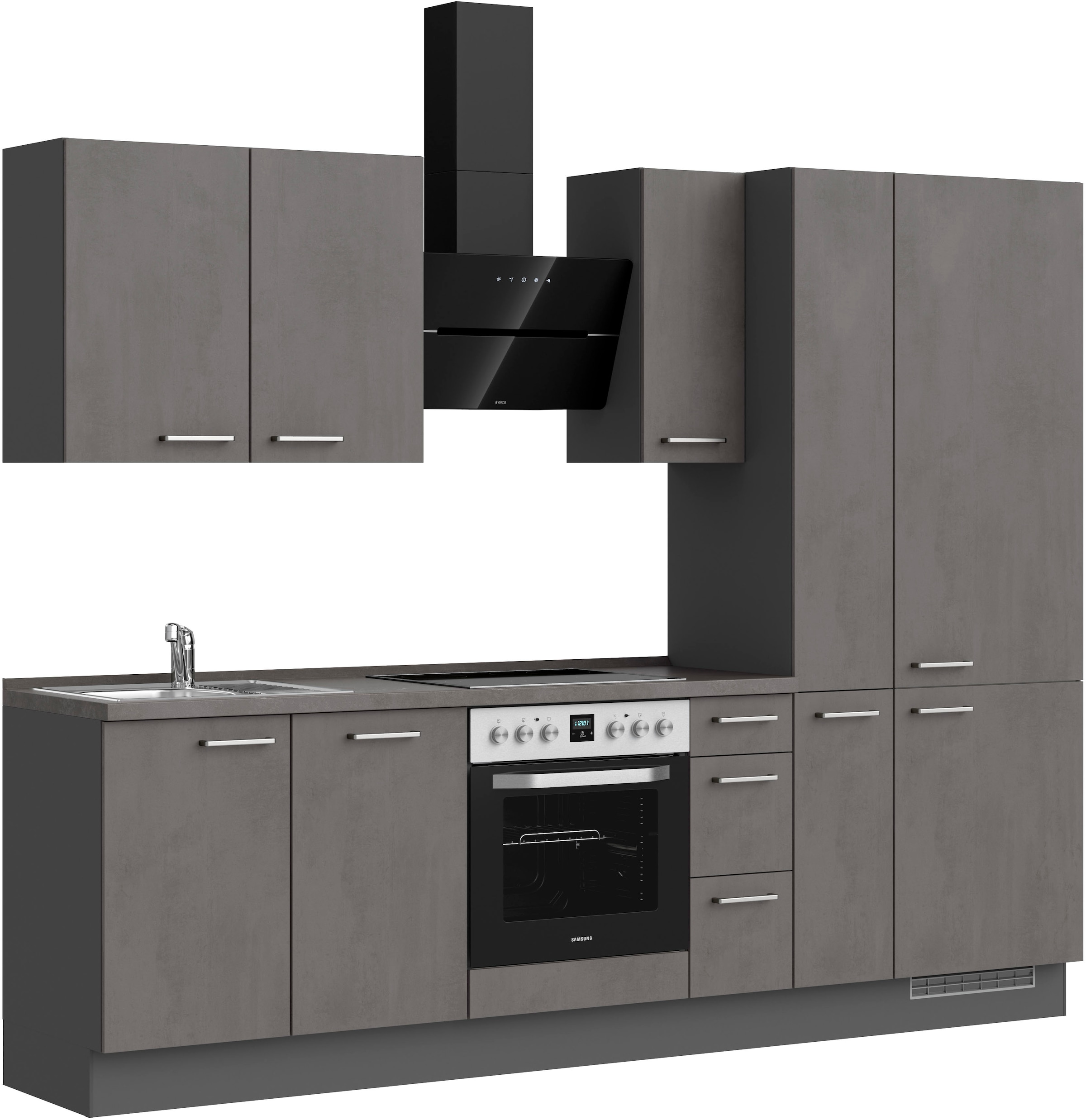 nobilia® Küchenzeile »"Riva II"«, vormontiert, Ausrichtung wählbar, Breite 270 cm, wahlw. mit E-Geräten