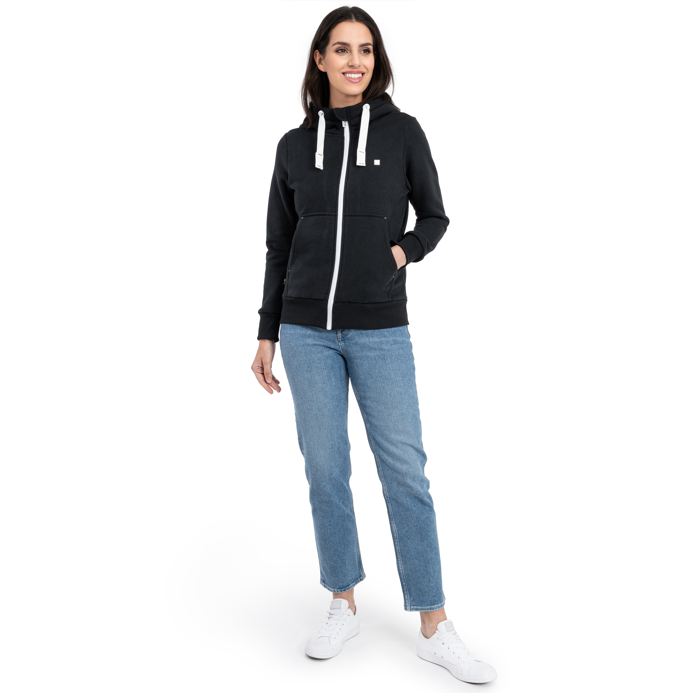 DEPROC Active Kapuzensweatjacke "FinjaCMYK II", weiche Fleecejacke mit Käng günstig online kaufen