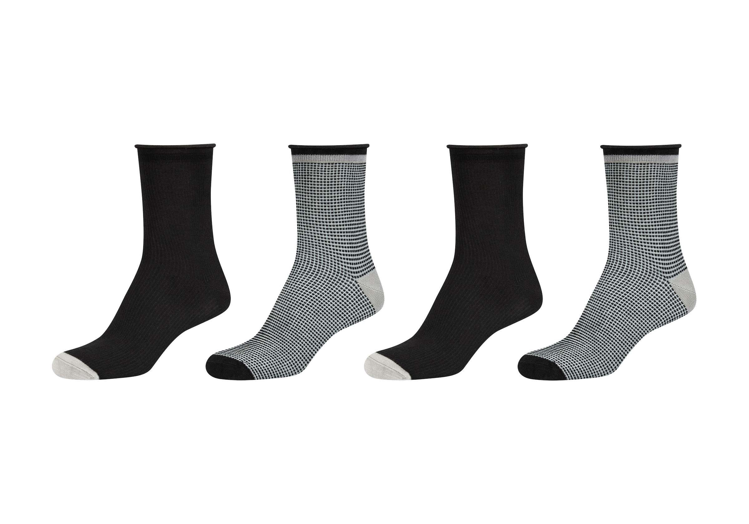 Camano Langsocken "mit verstärkter Ferse", (4er Pack), mit hautfreundlichem Gewebe