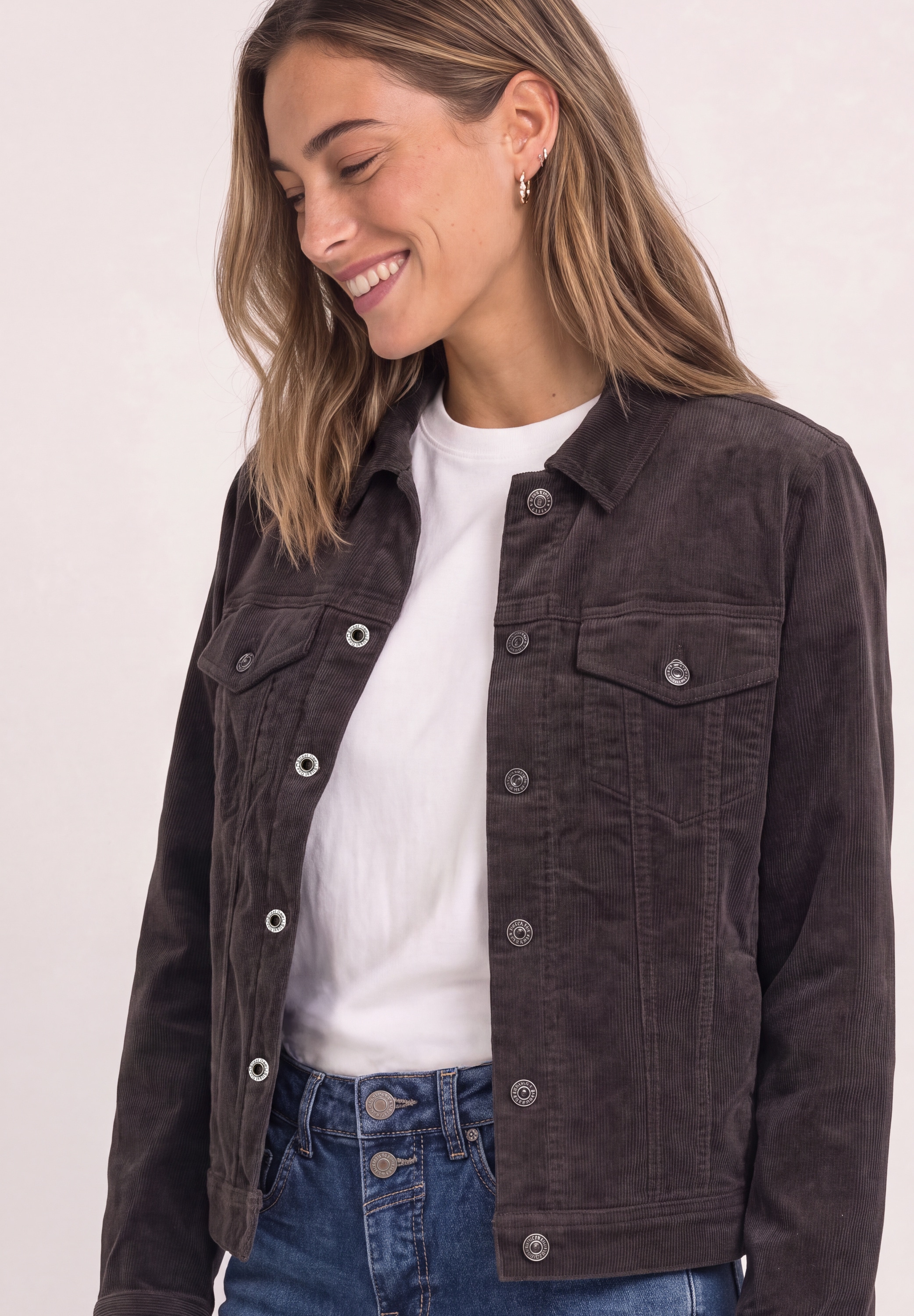 STREET ONE Cordjacke ohne Kapuze mit Brusttaschen