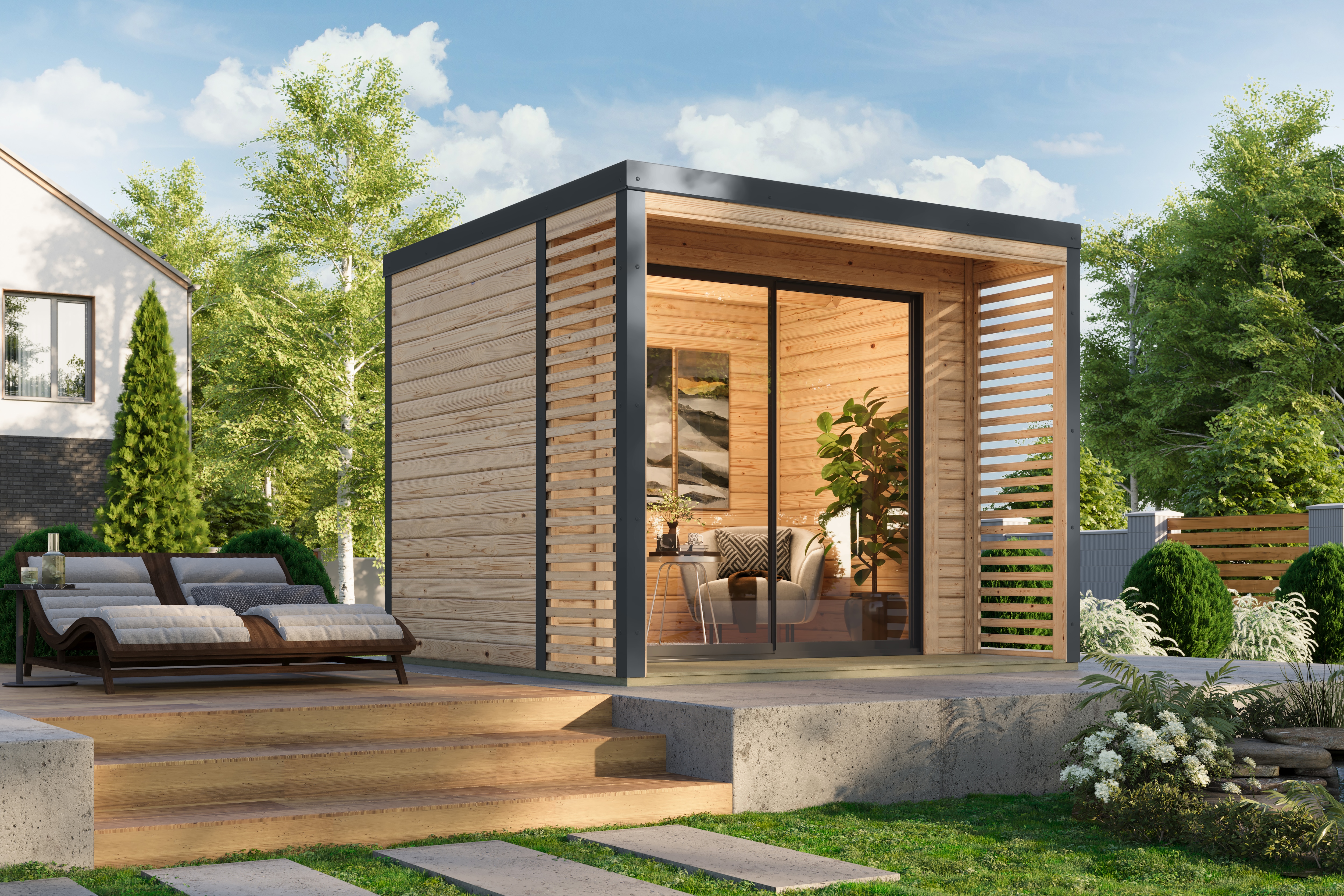 Karibu Gartenhaus "Saturino" inkl. Massivholzfußboden