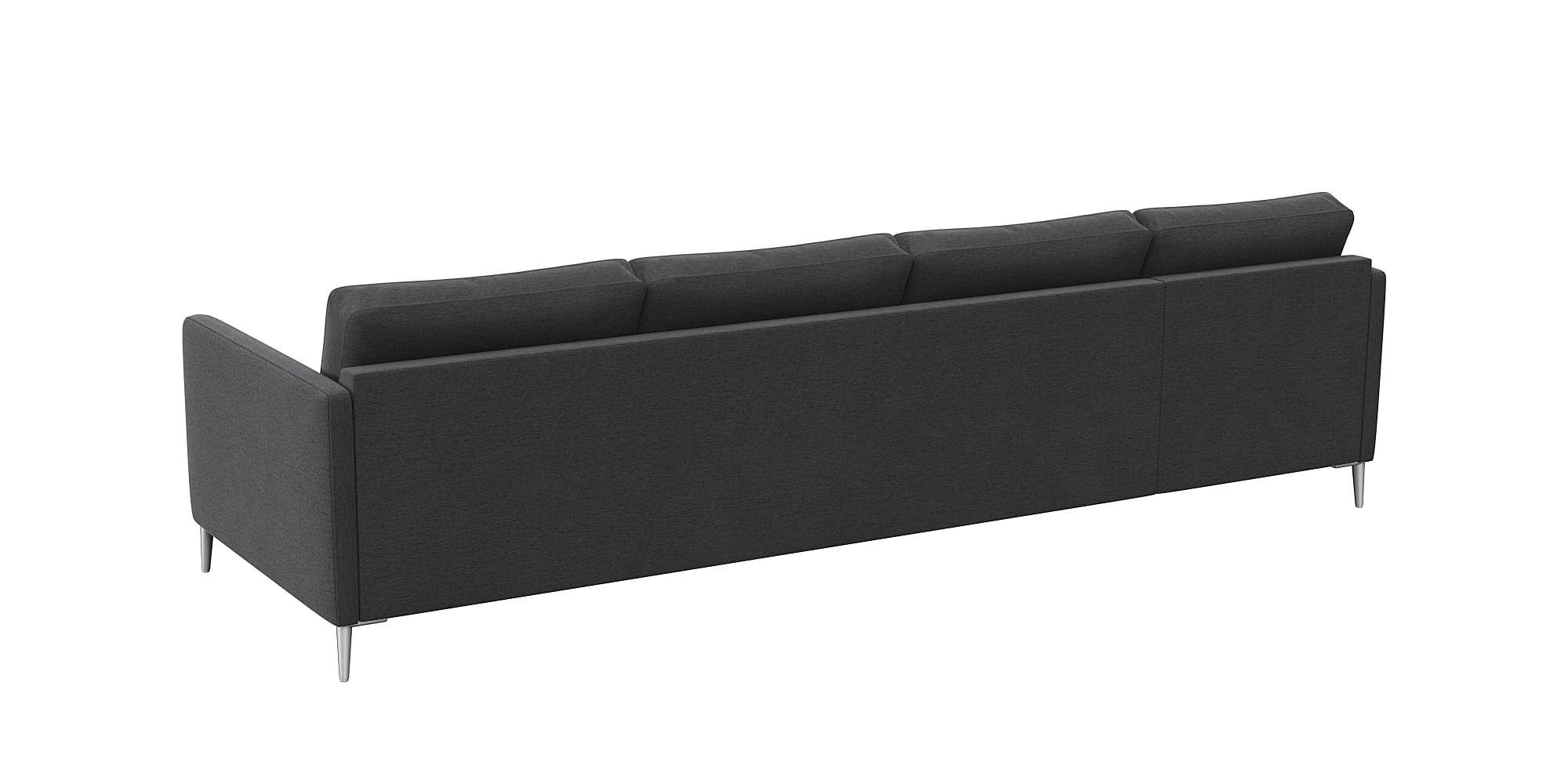 FLEXLUX Ecksofa »Fiore, super Sitzkomfort durch Kaltschaum im Sitz, L-Form« schmale Armlehnen, Füße Alu