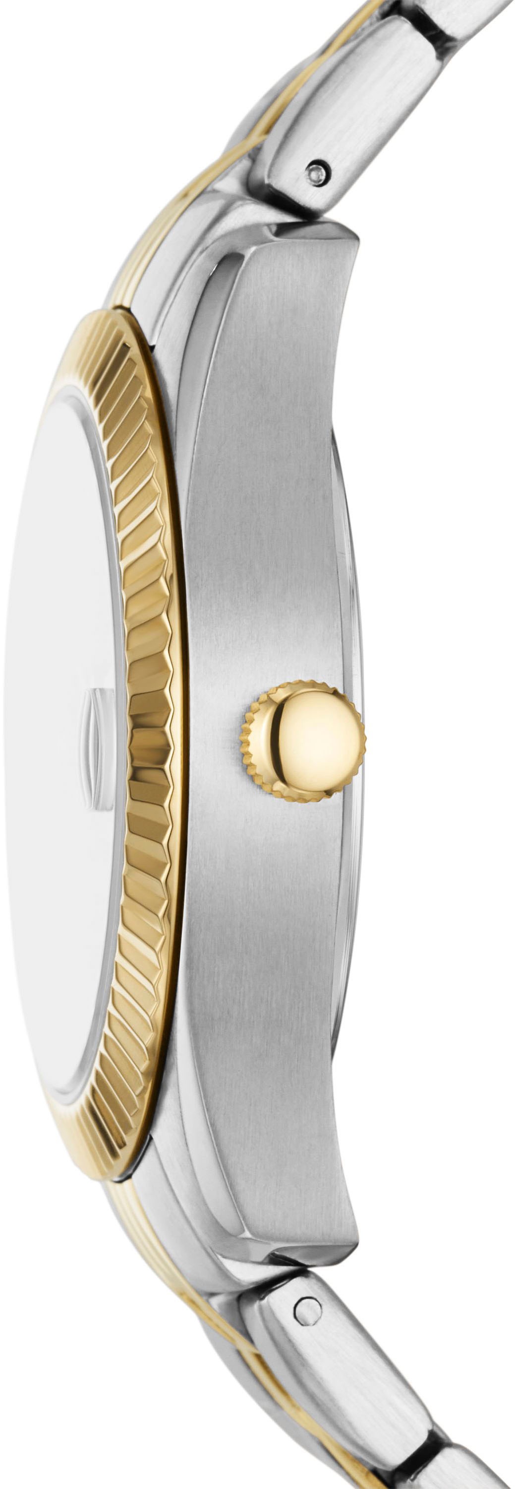Fossil Quarzuhr »SCARLETTE MINI«, (Set, 2 tlg., mit Armband), Armbanduhr, Damenuhr, ideal auch als Geschenk, Edelstahlarmband