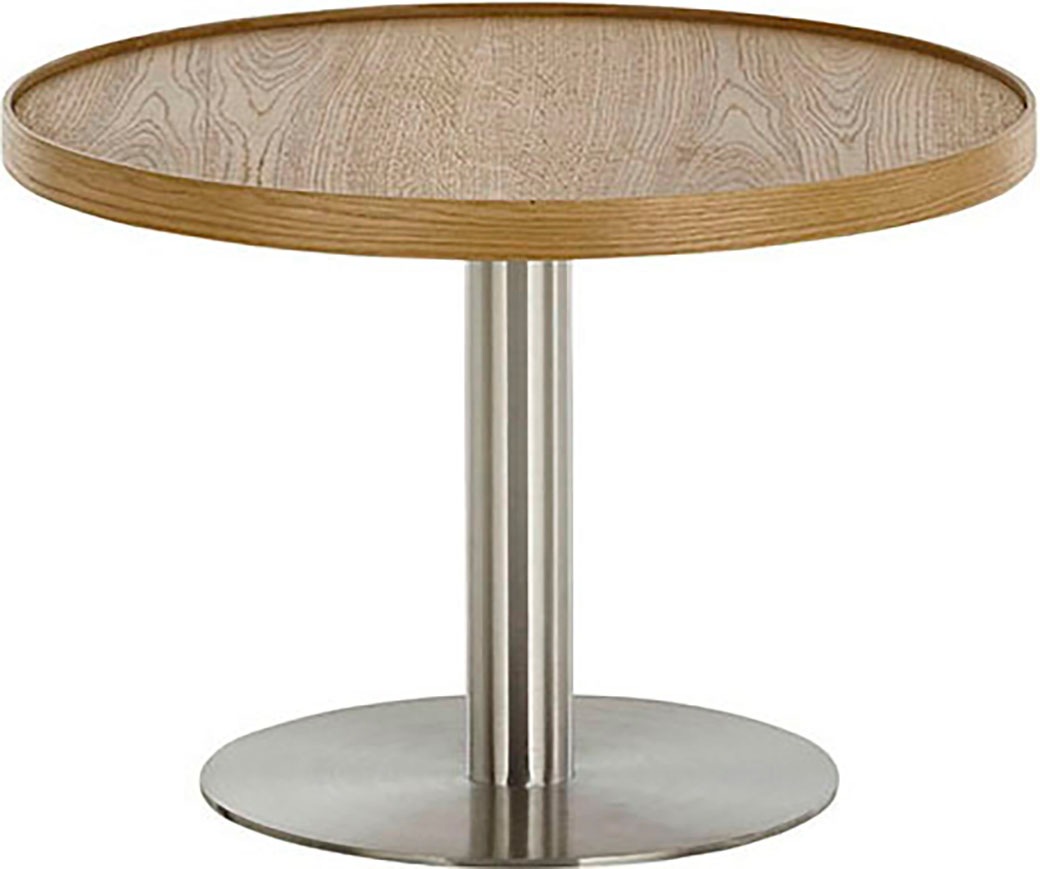 MCA furniture Couchtisch »MONTEVERDE«, Eiche furniert, Säule Ø 60 mm, Bodenplatte Ø 370 mm, belastbar 20 kg