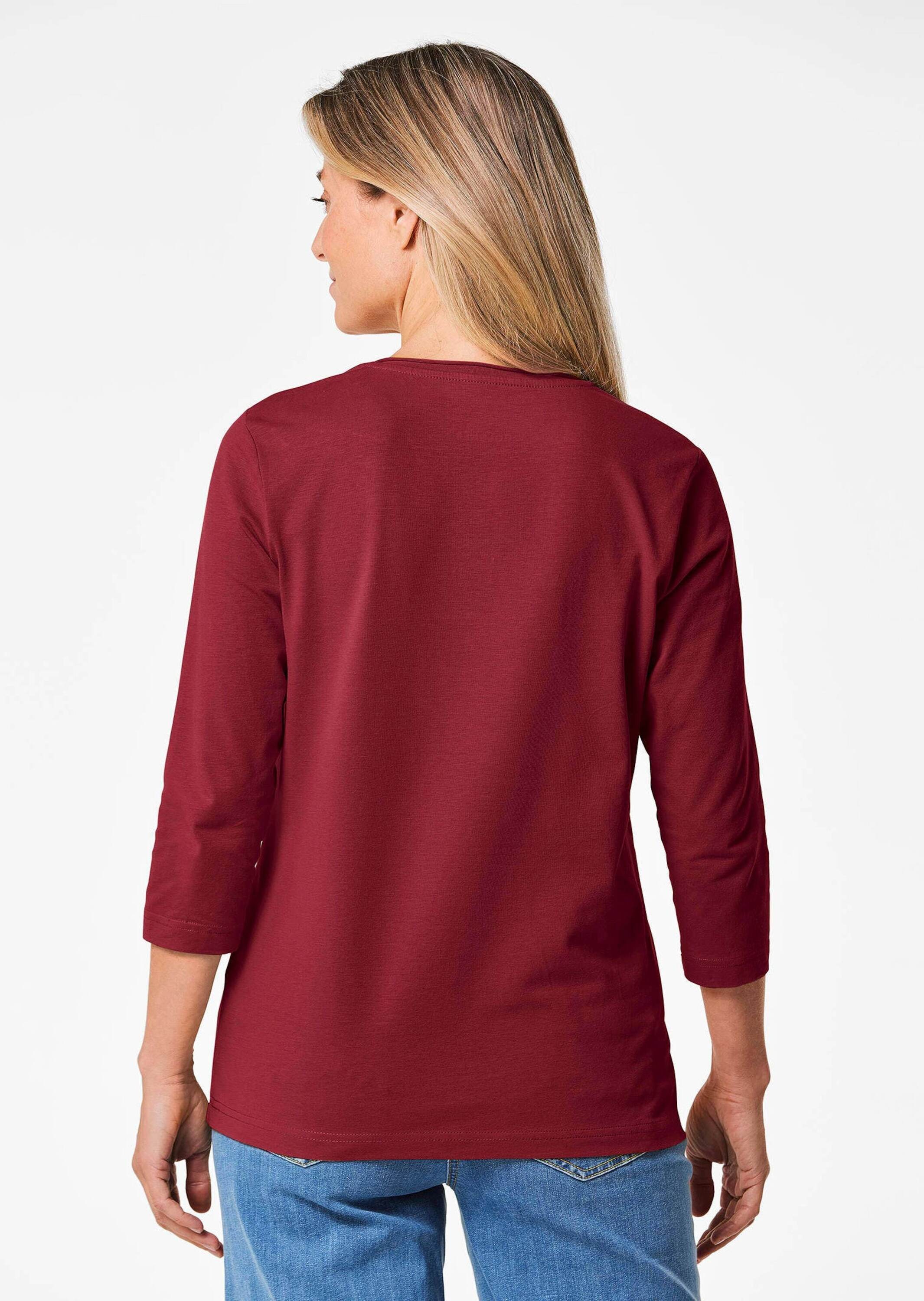 GOLDNER 3/4-Arm-Shirt »Shirt Shirt mit V-Ausschnitt«