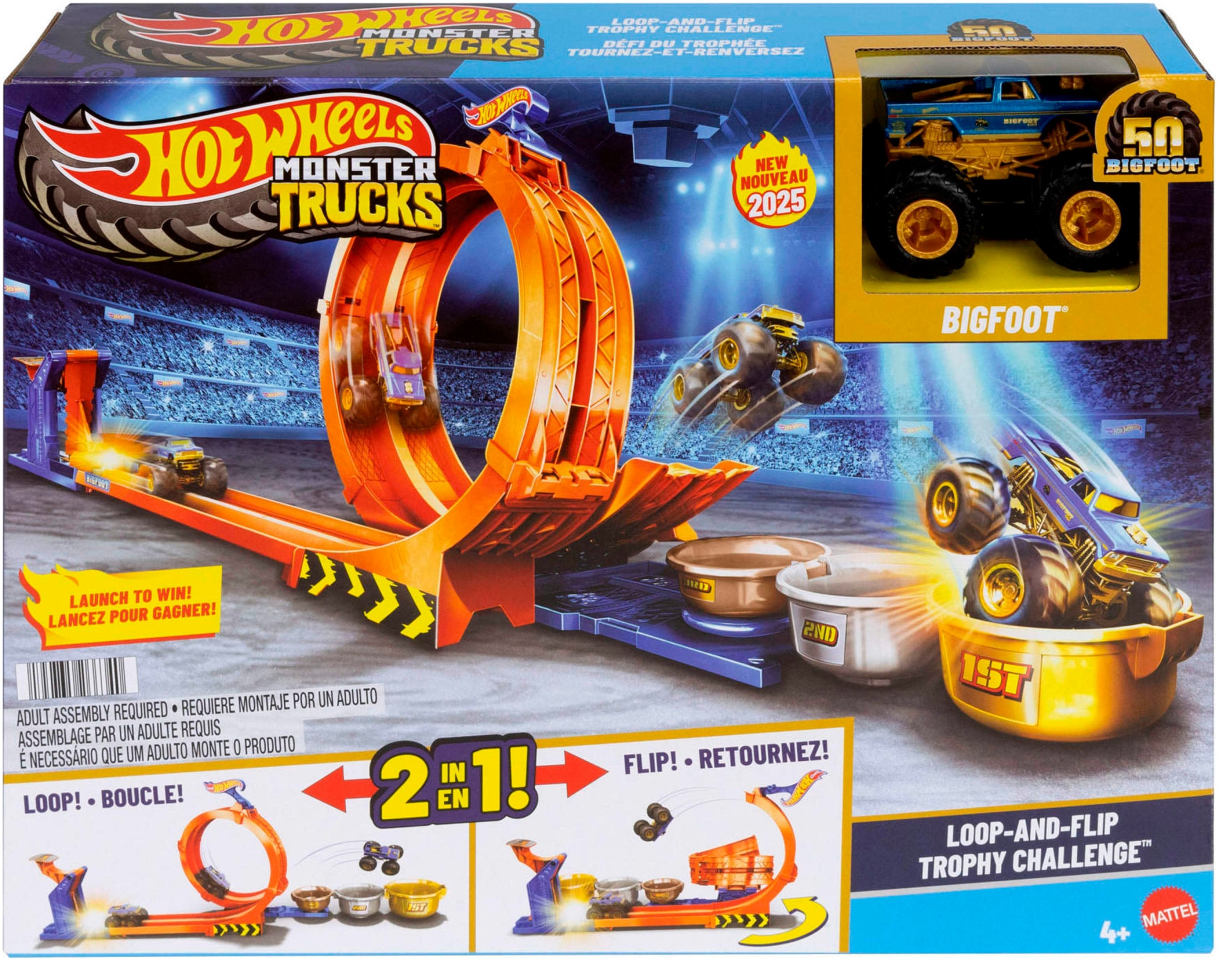 Hot Wheels Autorennbahn »Hot Wheels Monster Trucks 2-in-1 Loop & Flip Challenge«