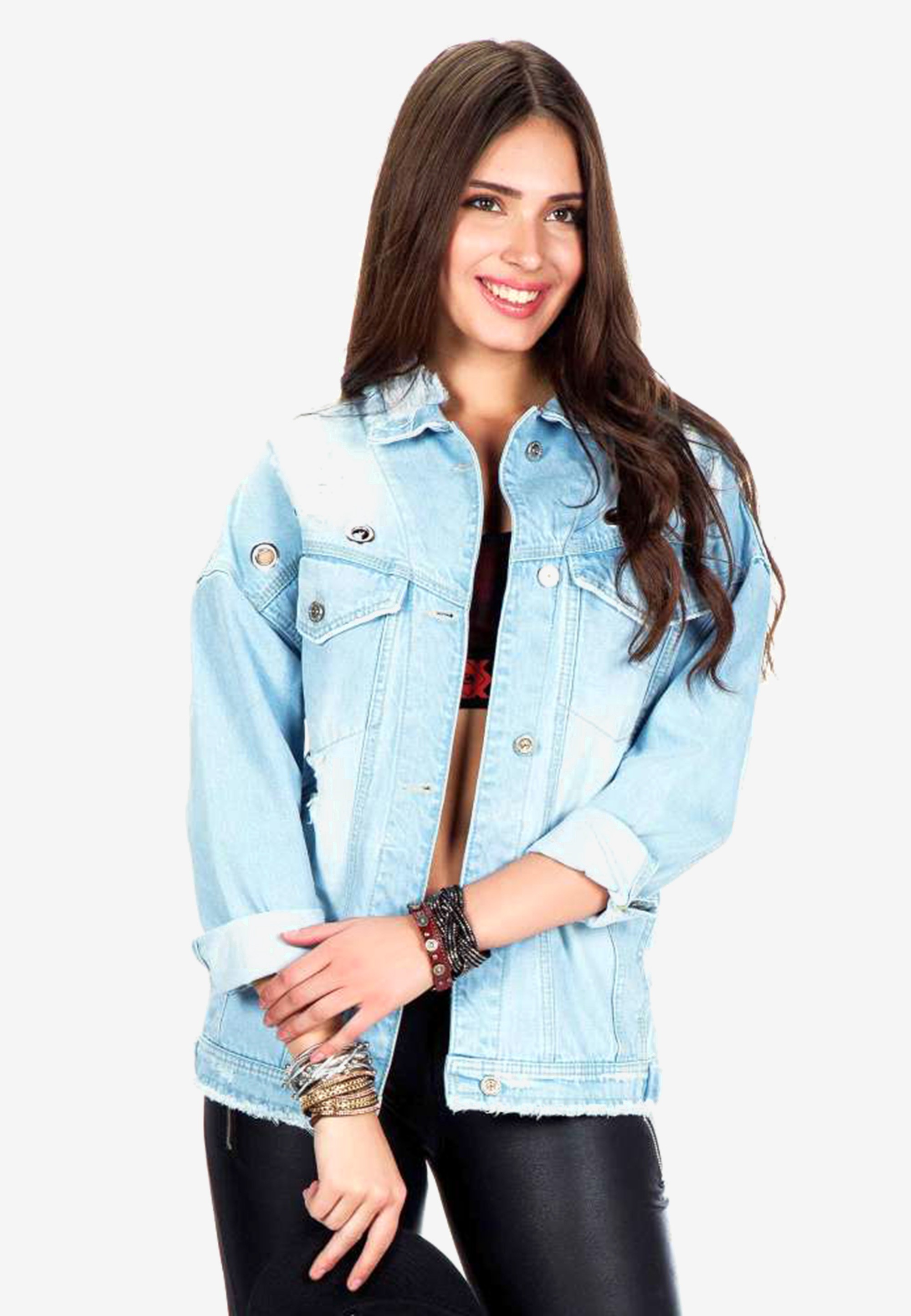 Cipo & Baxx Jeansjacke, mit stylischen Fransen kaufen