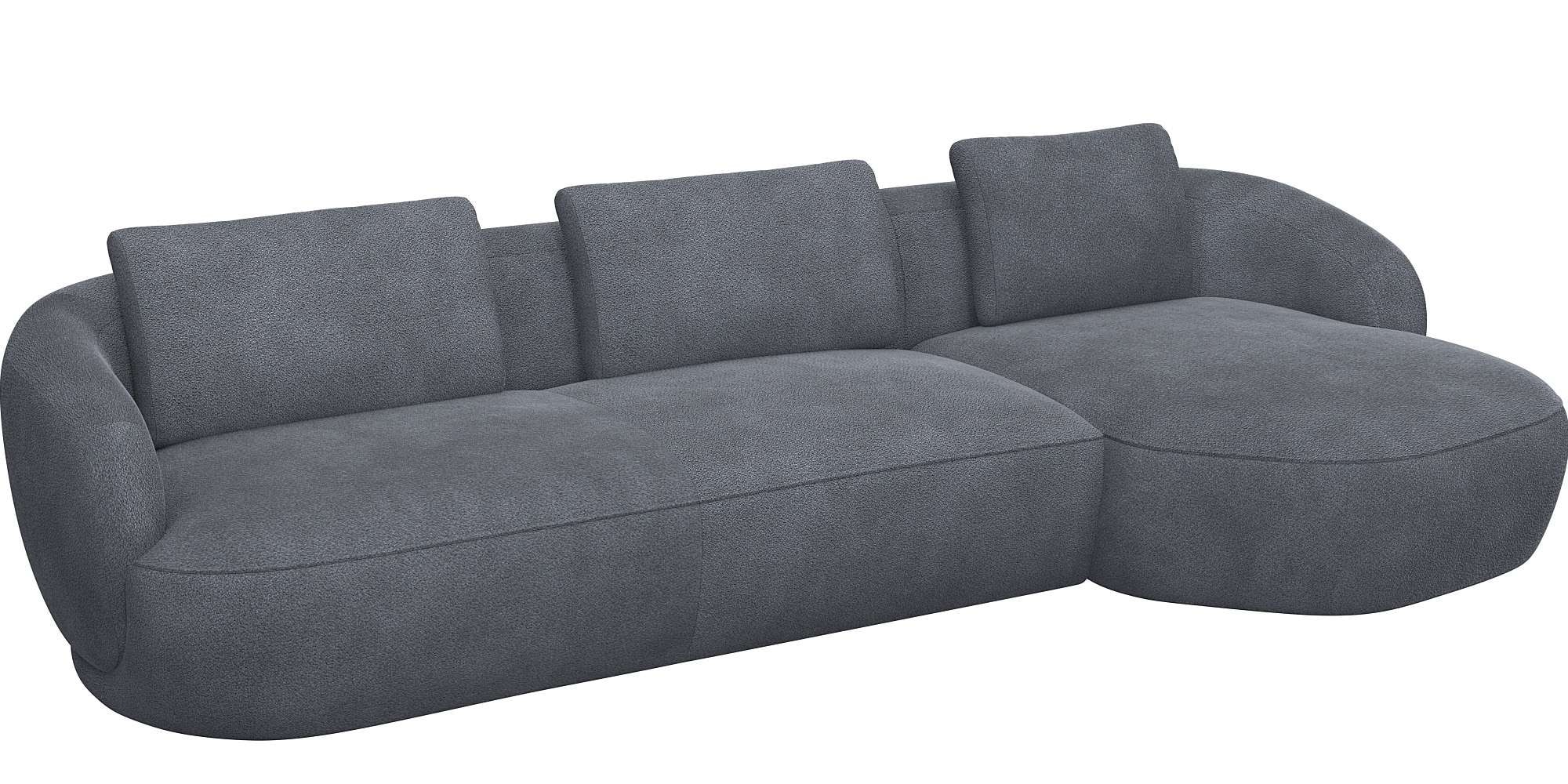 FLEXLUX Wohnlandschaft "Torino, rund, L-Form, Sofa-Ecke mit Recamiere, Long günstig online kaufen