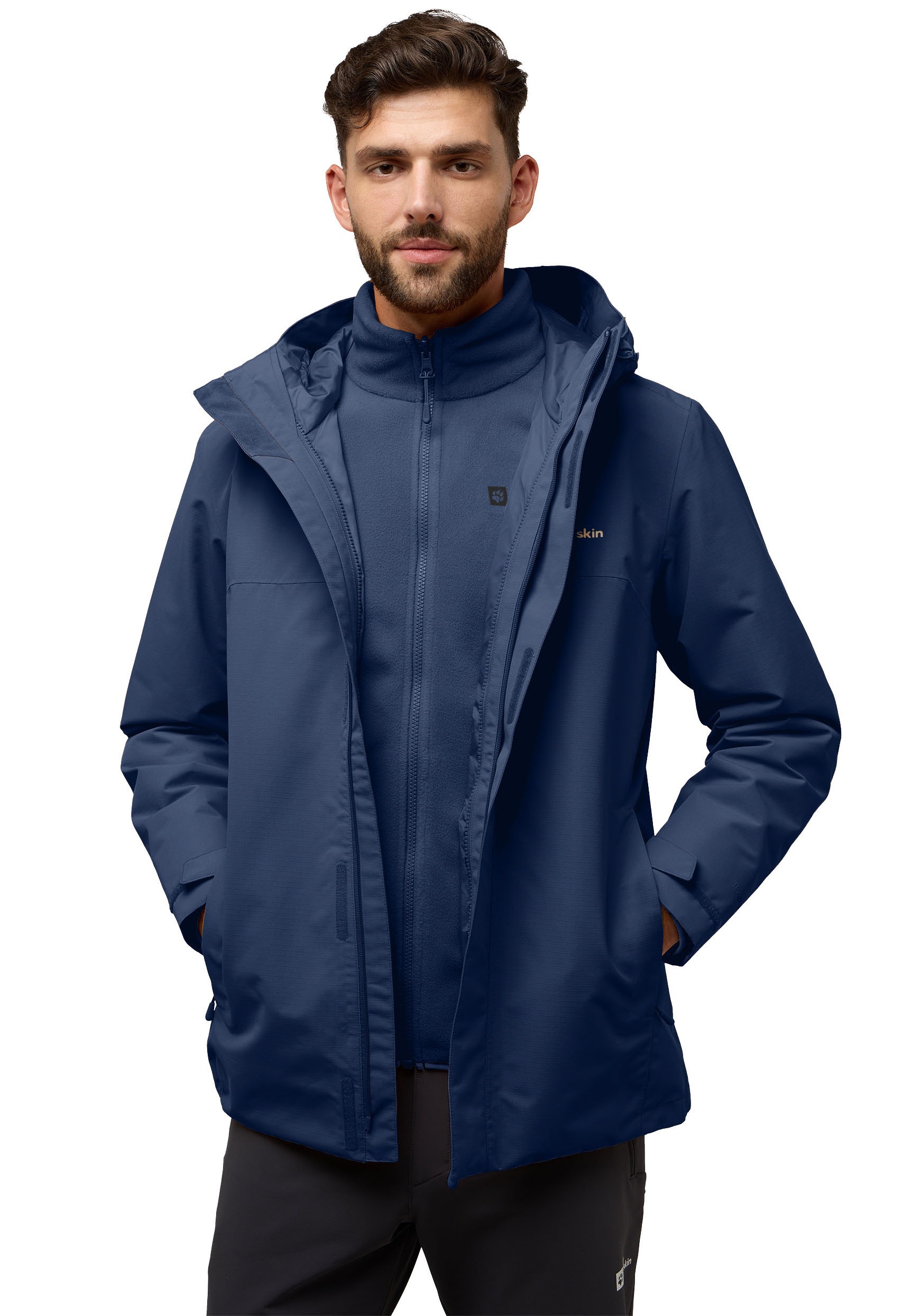 Jack Wolfskin 3-in-1-Funktionsjacke "ALTENBERG 3IN1" mit Kapuze günstig online kaufen