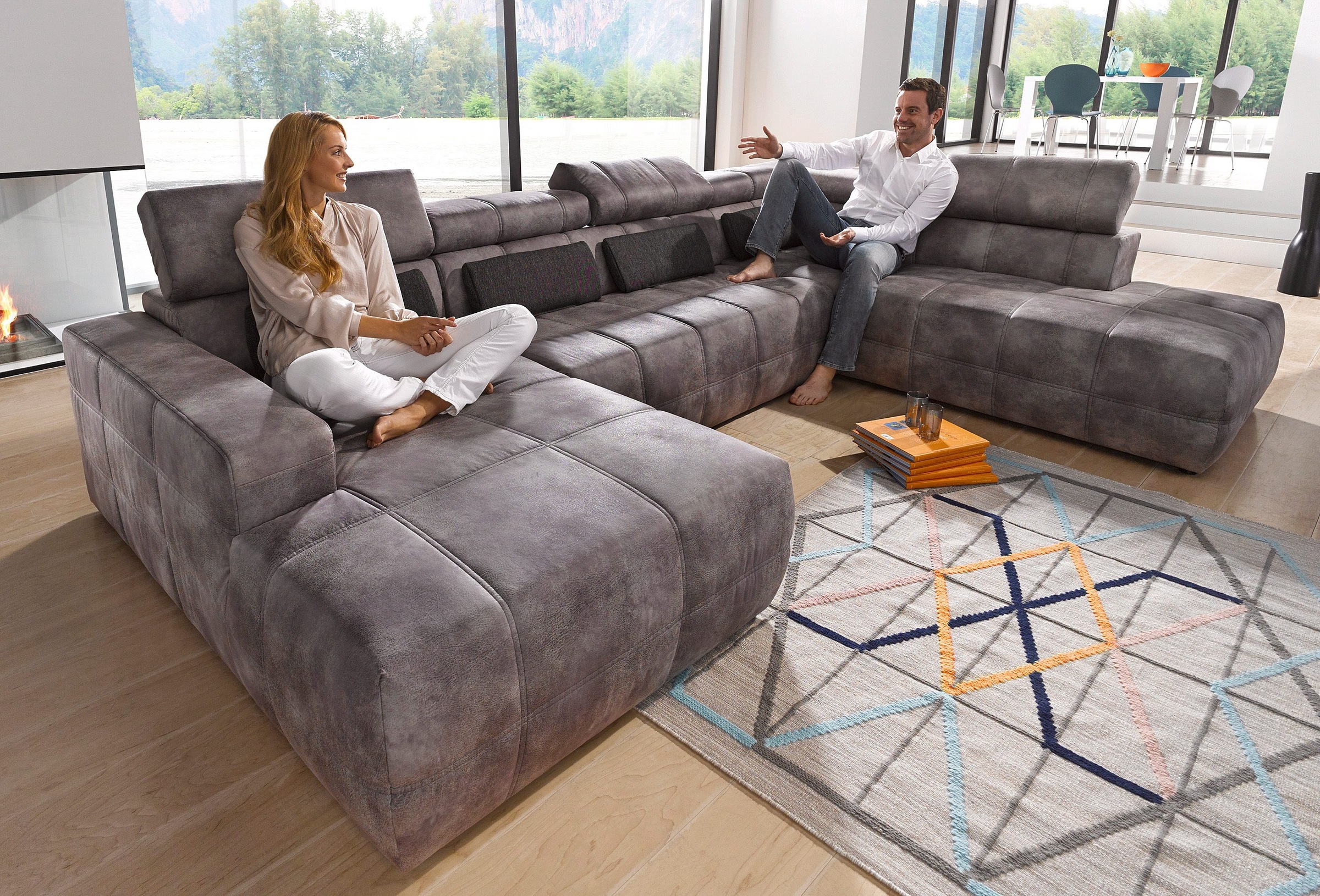 DOMO collection Wohnlandschaft "Brandon, whlw. mit Sitztiefenverstellung, w günstig online kaufen