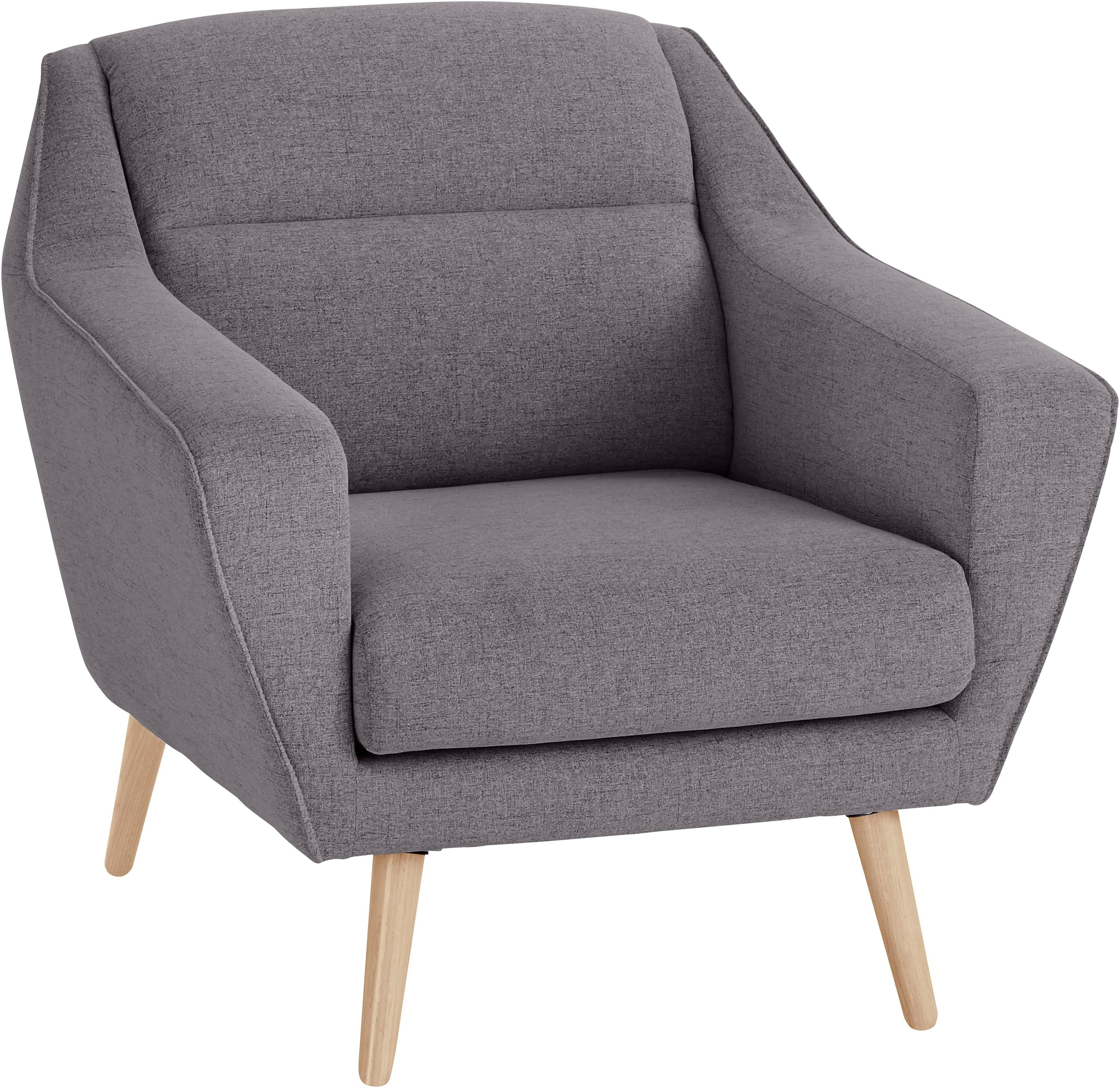 andas Sessel »Bille«, mit Naht im Rückenkissen und Eiche-Beinen, Design by Morten Georgsen