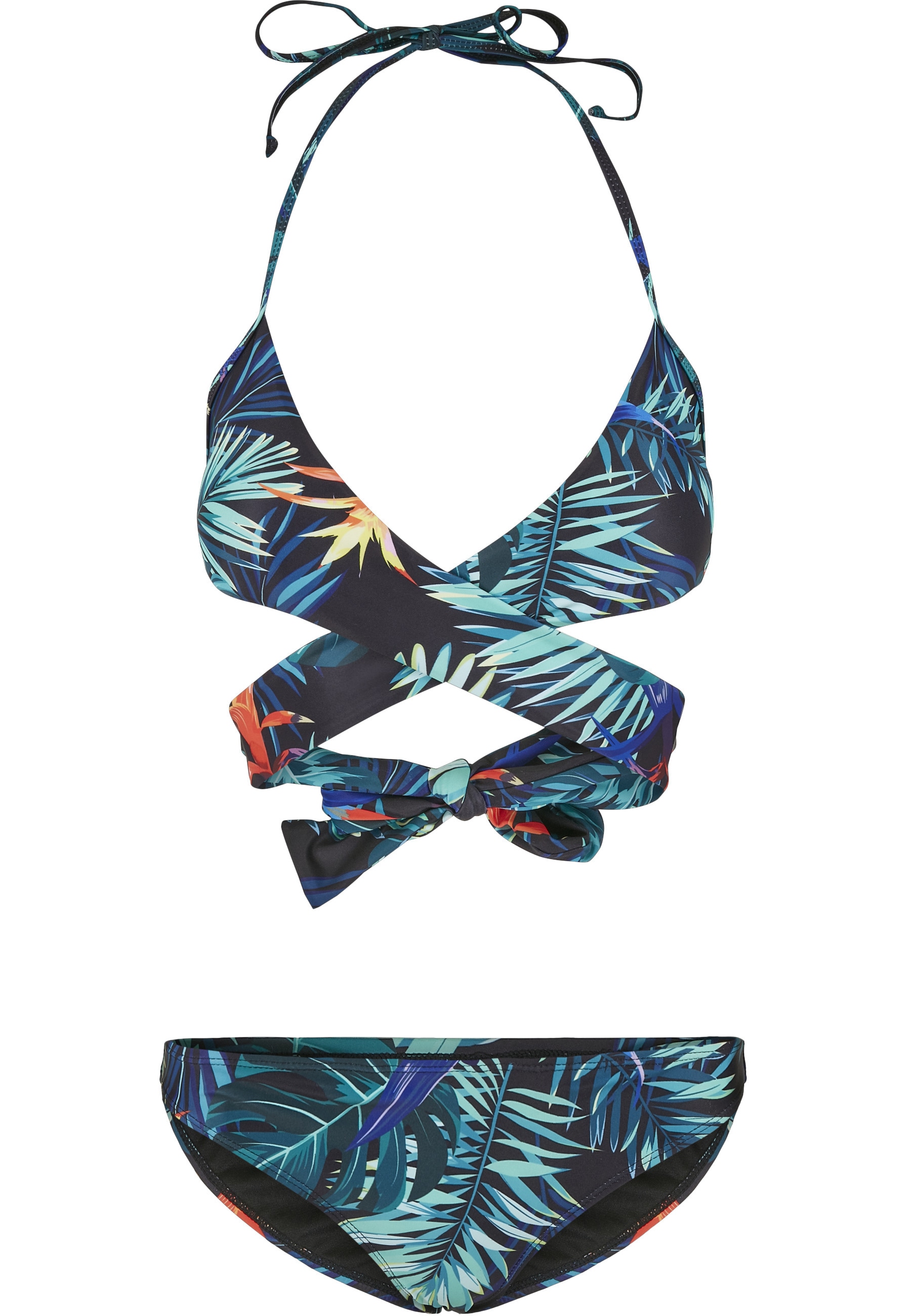 URBAN CLASSICS Bügel-Bikini "Urban Classics Damen Ladies Draped Pattern Bikini"