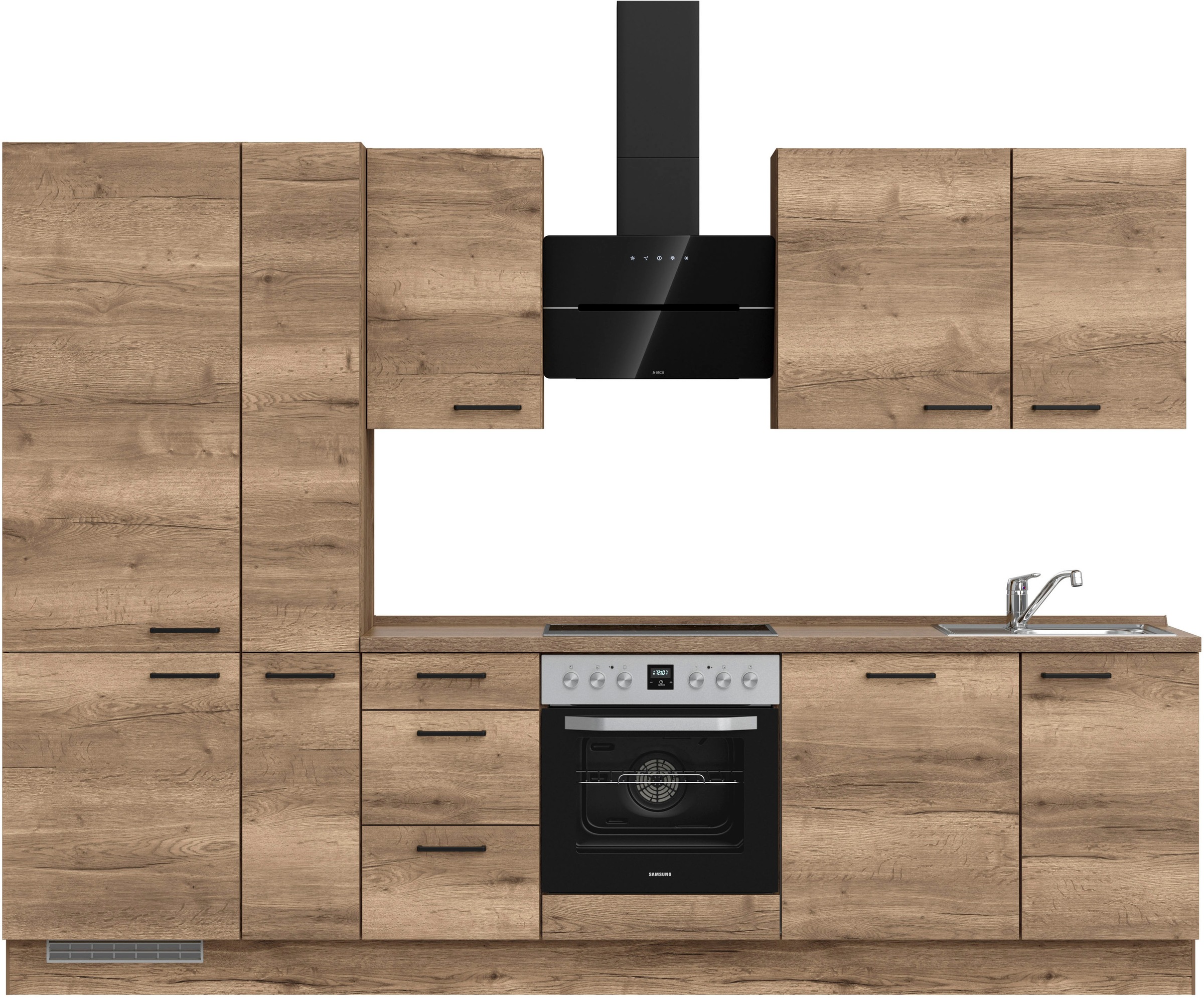 nobilia Küchenzeile ""Structura II", NEU: individuell anpassbar mit gratis Profi-Beratung" vormontiert, Breite 300 cm, Ausrichtung wählbar, wahlw. mit E-Geräten