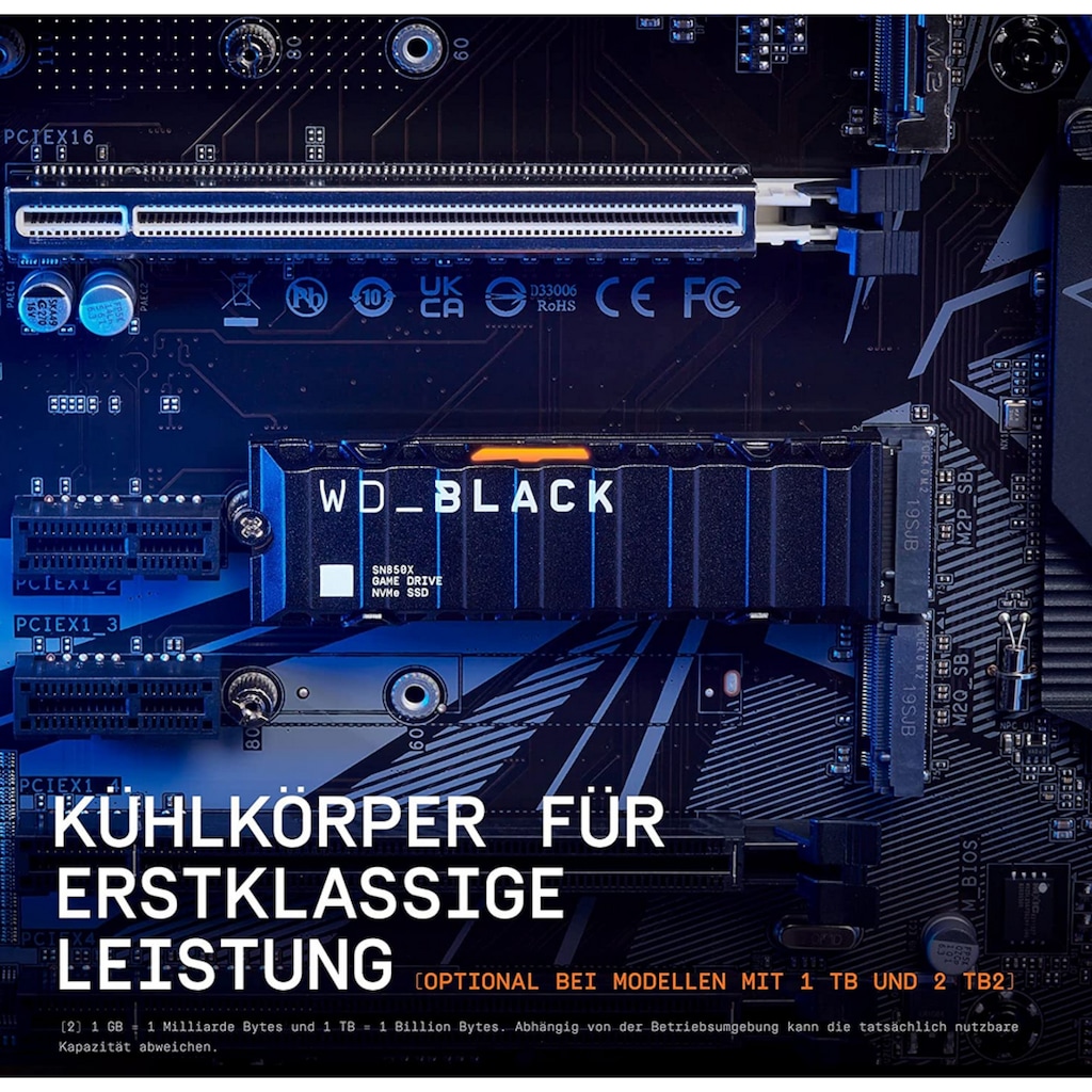 WD_Black interne Gaming-SSD »SN850X NVMe with Heatsink«, Anschluss M.2 PCIe 4.0