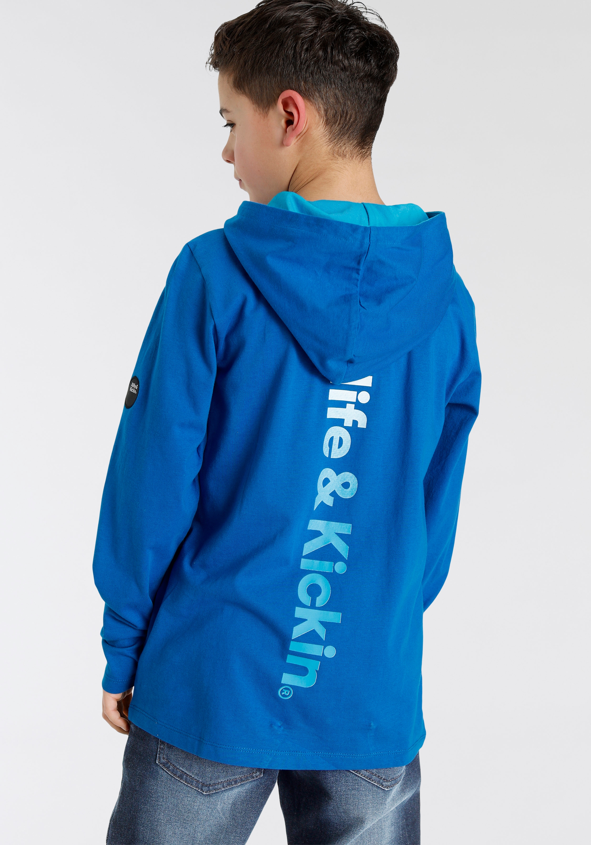 Alife & Kickin Kapuzenshirt online Farbverlauf im | BAUR Rückenprint kaufen »Logo-Print«, modischer