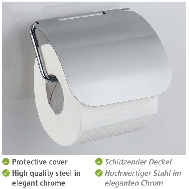 Osimo«, Bohren »Static-Loc® mit Toilettenpapierhalter Deckel, ohne Befestigen | BAUR Plus WENKO