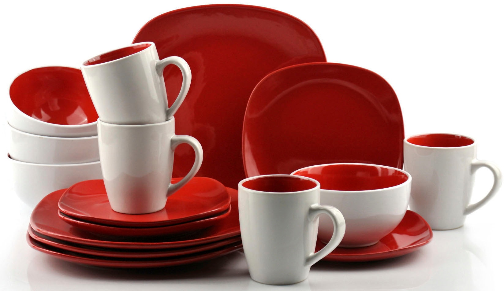 Retsch Arzberg "Geschirr-Set, Service NOVA SQUARE" Bicolor-Look, 16 Teile, günstig online kaufen